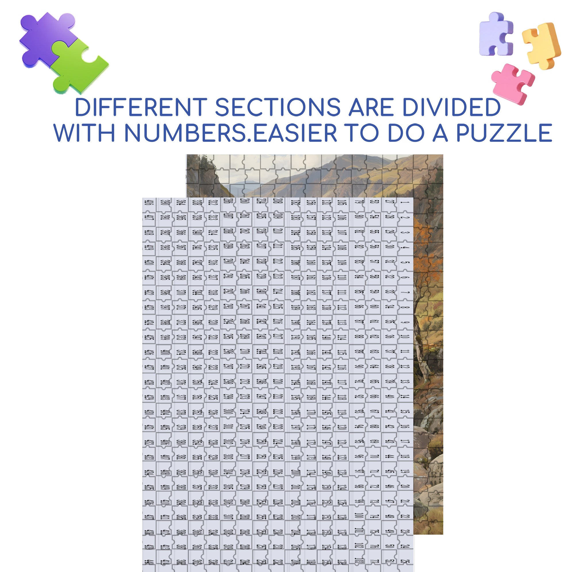 Mountain Stream 500pcs/1000pcs Jigsaw Puzzle, Scratch-Resistant, Interactive Family Game & Brain-Boosting DIY Decor, Perfect for Halloween, Christmas & New Year Gifts, Family Puzzle Game