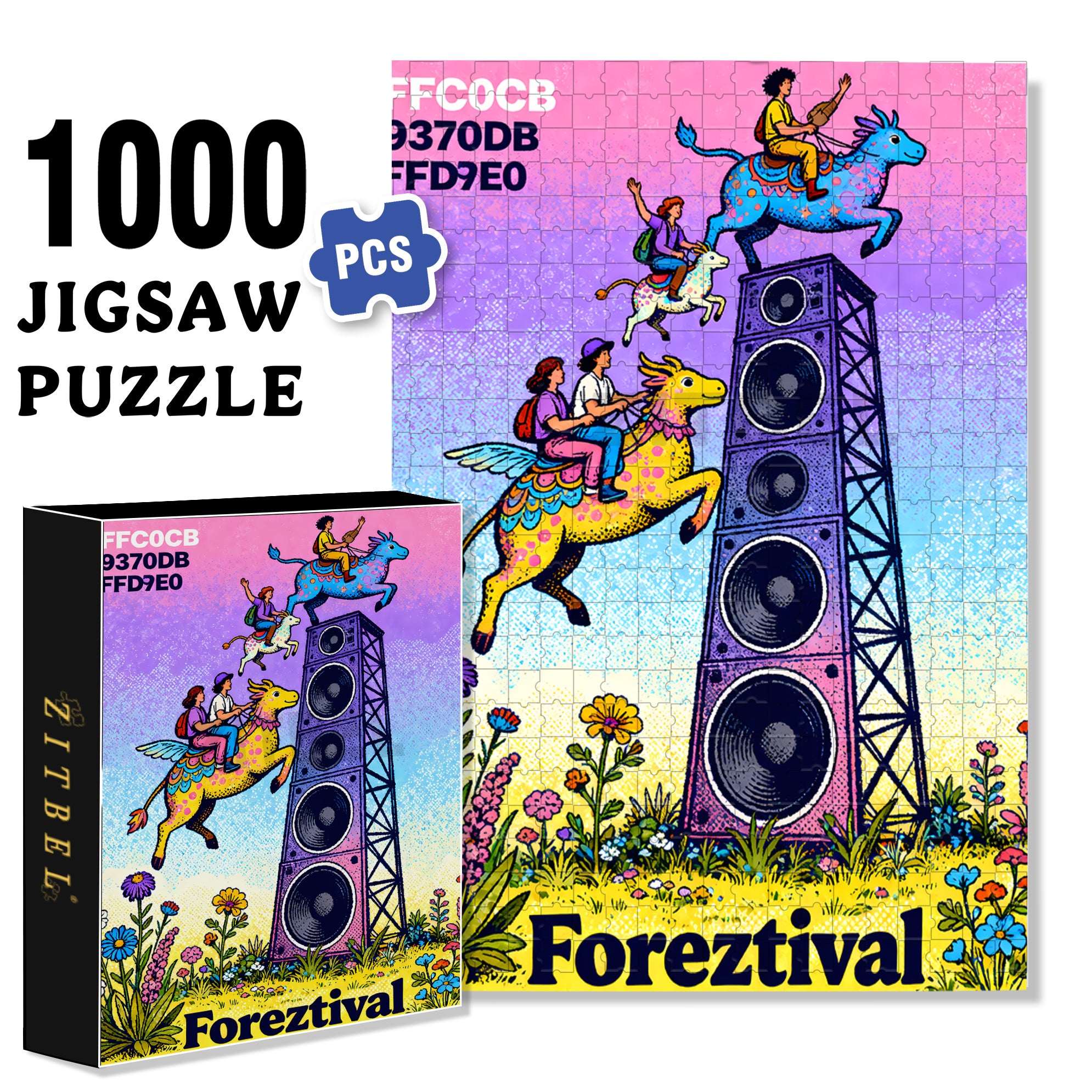 Music Festival 500pcs/1000pcs Jigsaw Puzzle, Scratch-Resistant, Interactive Family Game & Brain-Boosting DIY Decor, Perfect for Halloween, Christmas & New Year Gifts, Family Puzzle Game