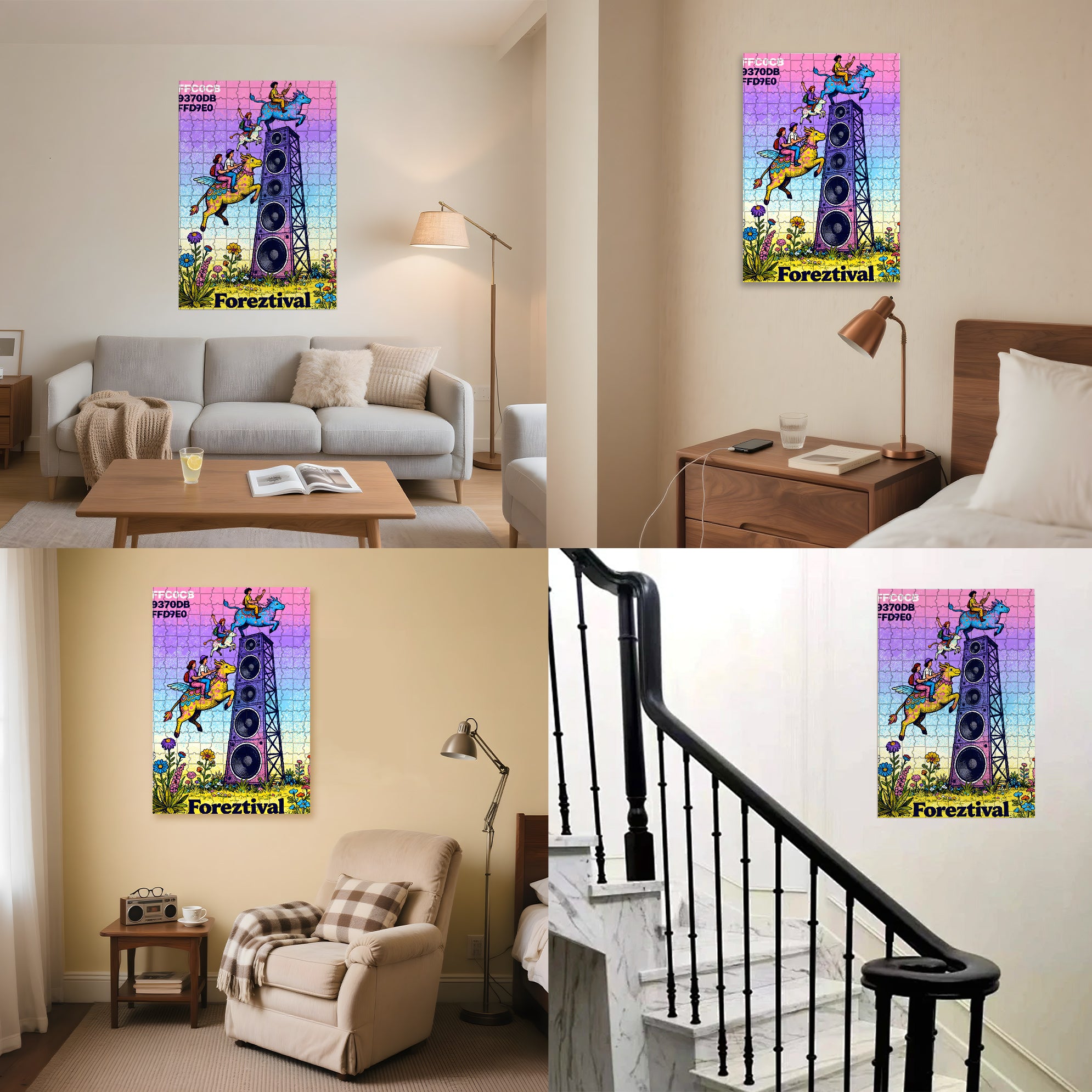 Music Festival 500pcs/1000pcs Jigsaw Puzzle, Scratch-Resistant, Interactive Family Game & Brain-Boosting DIY Decor, Perfect for Halloween, Christmas & New Year Gifts, Family Puzzle Game