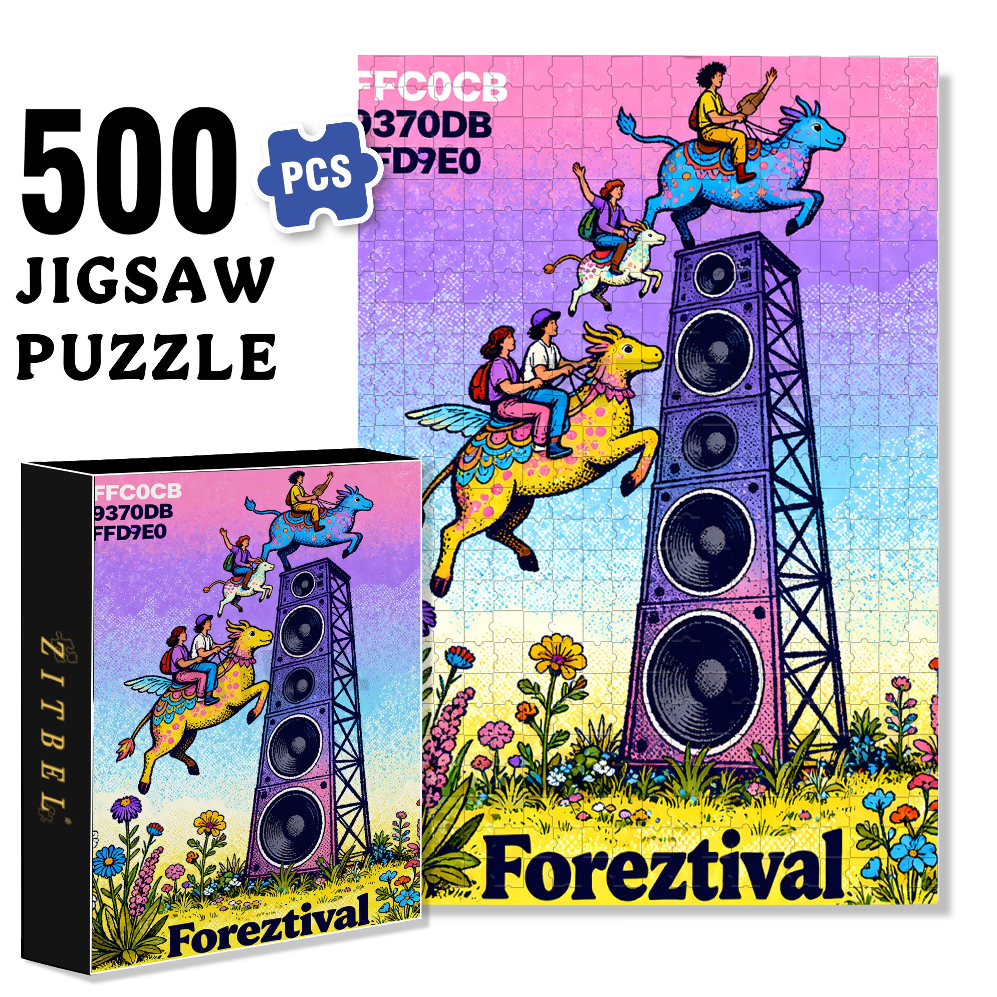 Music Festival 500pcs/1000pcs Jigsaw Puzzle, Scratch-Resistant, Interactive Family Game & Brain-Boosting DIY Decor, Perfect for Halloween, Christmas & New Year Gifts, Family Puzzle Game