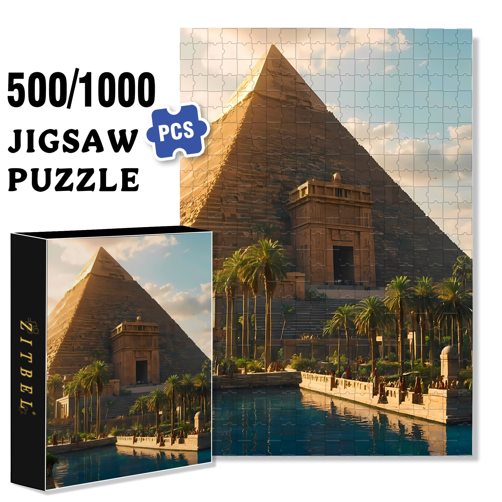Mysterious Palace 500pcs/1000pcs Jigsaw Puzzle, Scratch-Resistant, Interactive Family Game & Brain-Boosting DIY Decor, Perfect for Halloween, Christmas & New Year Gifts, Family Puzzle Game