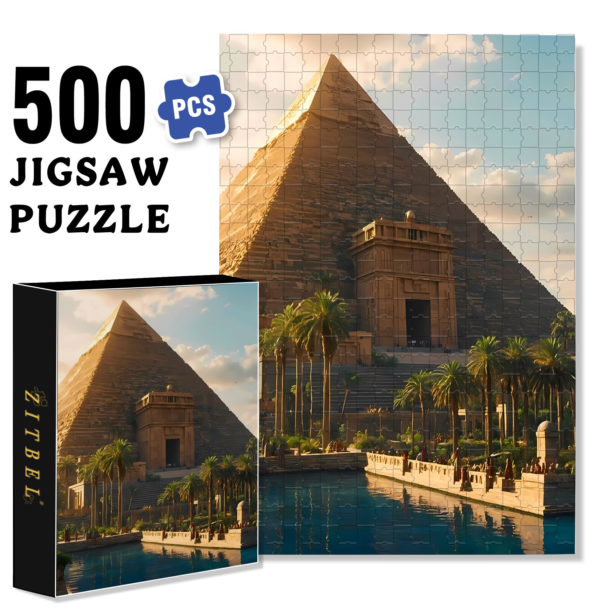 Mysterious Palace 500pcs/1000pcs Jigsaw Puzzle, Scratch-Resistant, Interactive Family Game & Brain-Boosting DIY Decor, Perfect for Halloween, Christmas & New Year Gifts, Family Puzzle Game