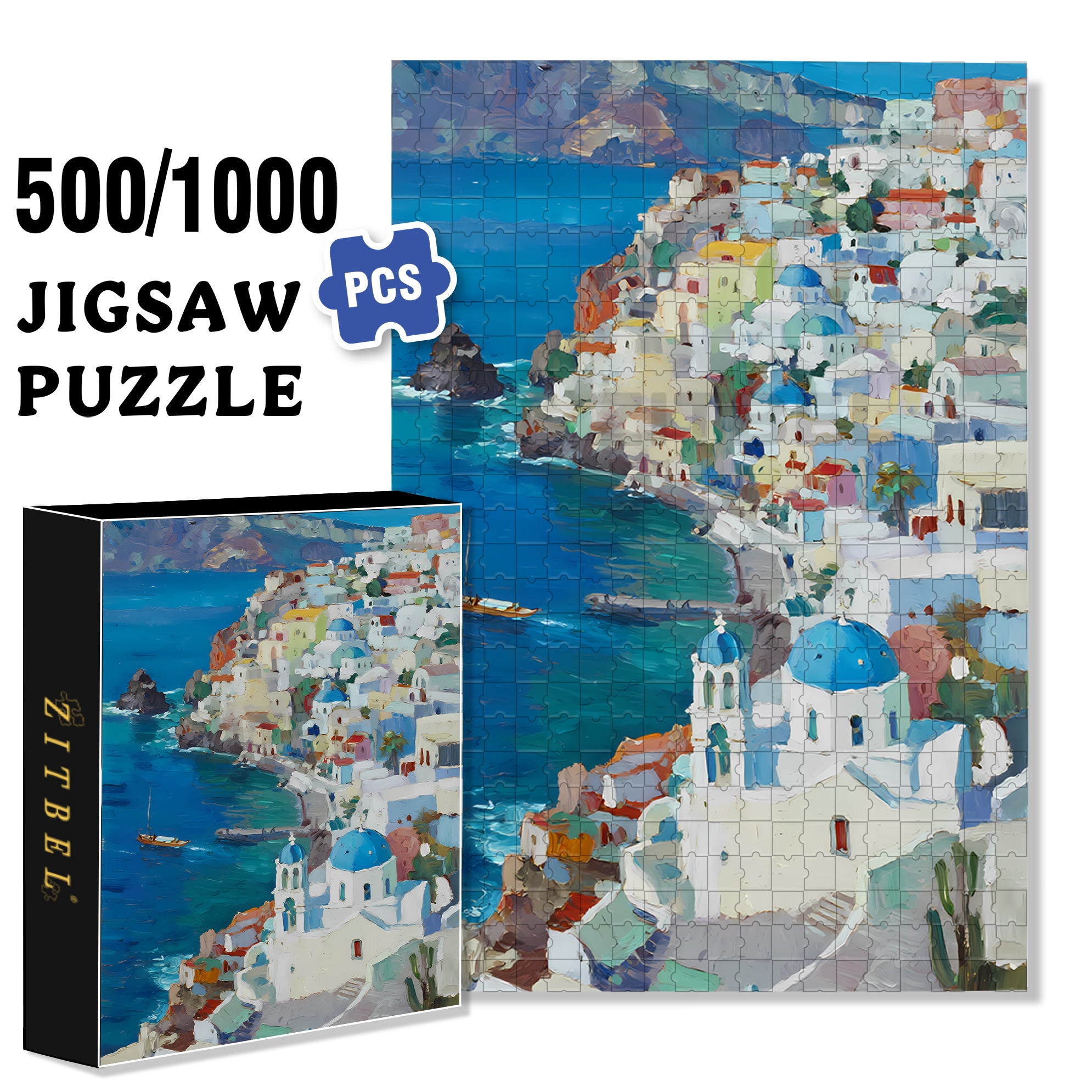 Open 500pcs/1000pcs Jigsaw Puzzle, Scratch-Resistant, Interactive Family Game & Brain-Boosting DIY Decor, Perfect for Halloween, Christmas & New Year Gifts, Family Puzzle Game