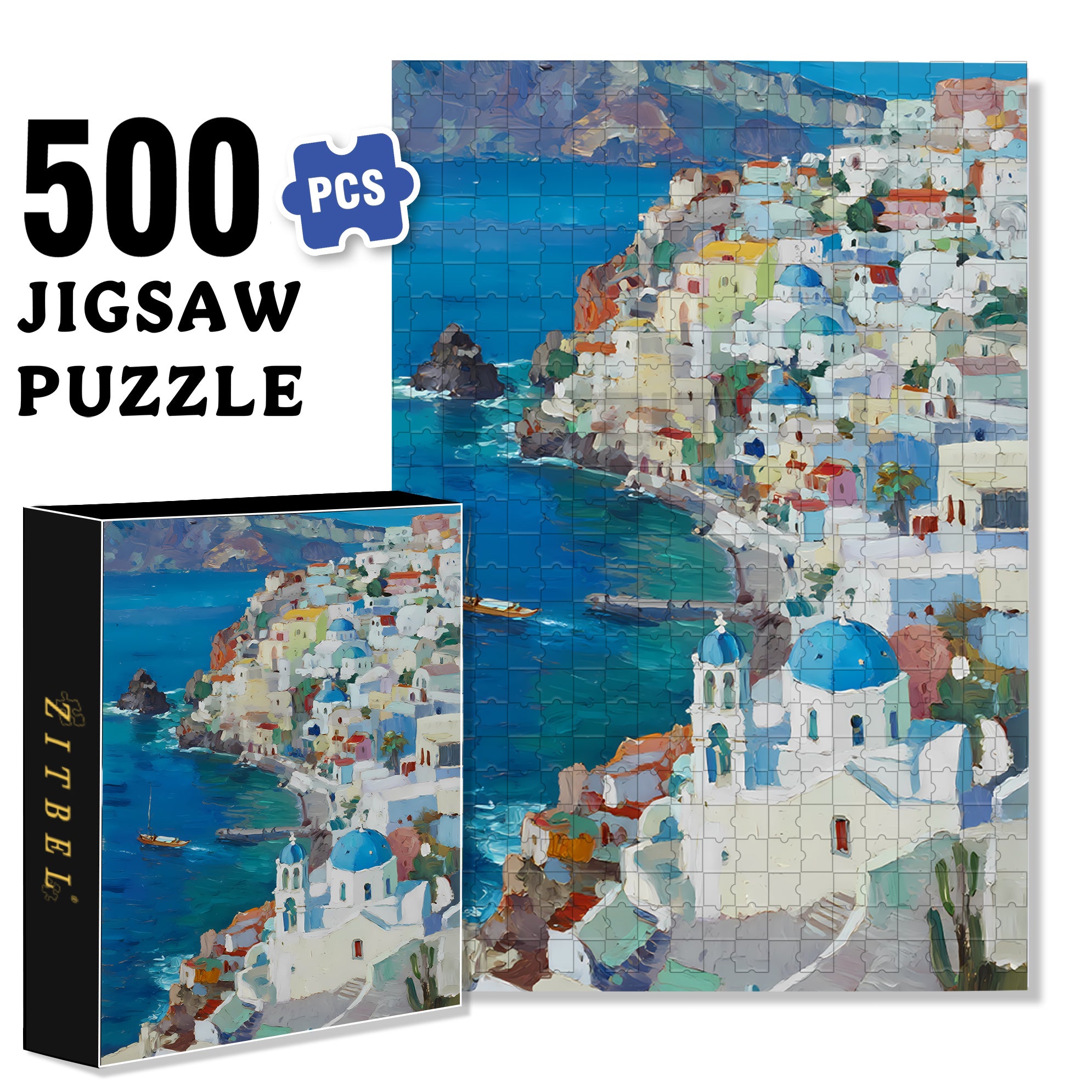 Open 500pcs/1000pcs Jigsaw Puzzle, Scratch-Resistant, Interactive Family Game & Brain-Boosting DIY Decor, Perfect for Halloween, Christmas & New Year Gifts, Family Puzzle Game