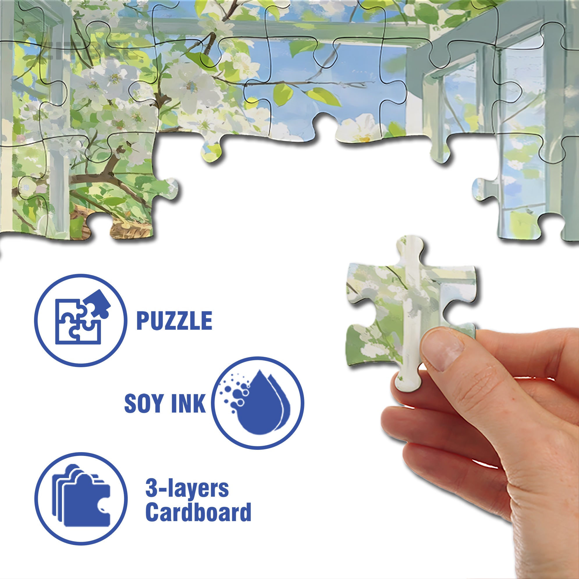 Outside The Window 500pcs/1000pcs Jigsaw Puzzle, Scratch-Resistant, Interactive Family Game & Brain-Boosting DIY Decor, Perfect for Halloween, Christmas & New Year Gifts, Family Puzzle Game