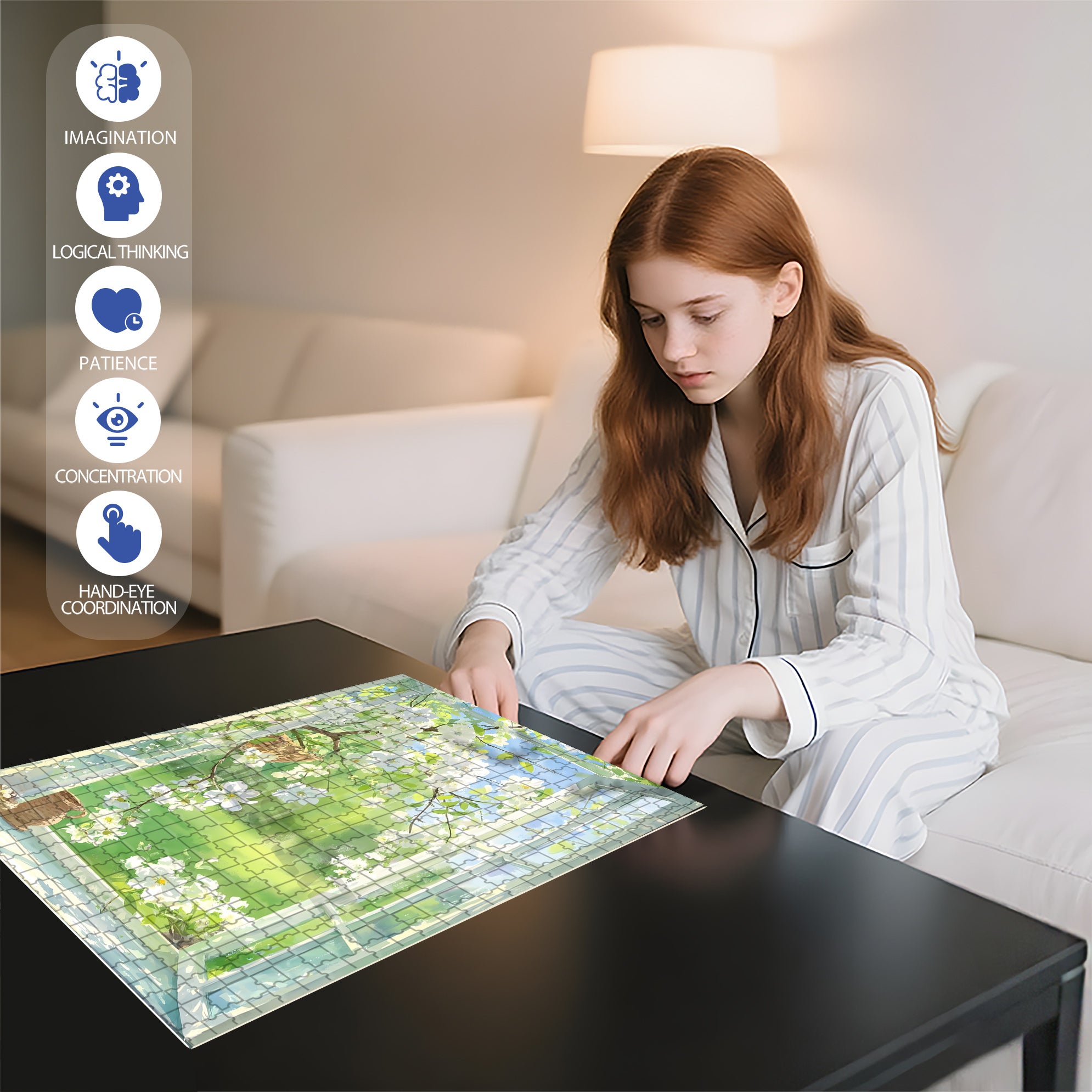 Outside The Window 500pcs/1000pcs Jigsaw Puzzle, Scratch-Resistant, Interactive Family Game & Brain-Boosting DIY Decor, Perfect for Halloween, Christmas & New Year Gifts, Family Puzzle Game