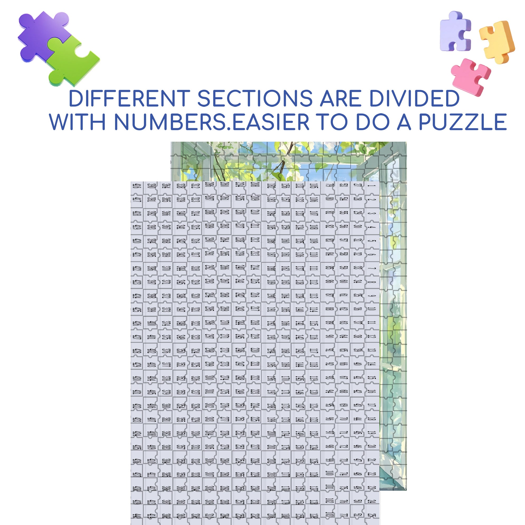 Outside The Window 500pcs/1000pcs Jigsaw Puzzle, Scratch-Resistant, Interactive Family Game & Brain-Boosting DIY Decor, Perfect for Halloween, Christmas & New Year Gifts, Family Puzzle Game