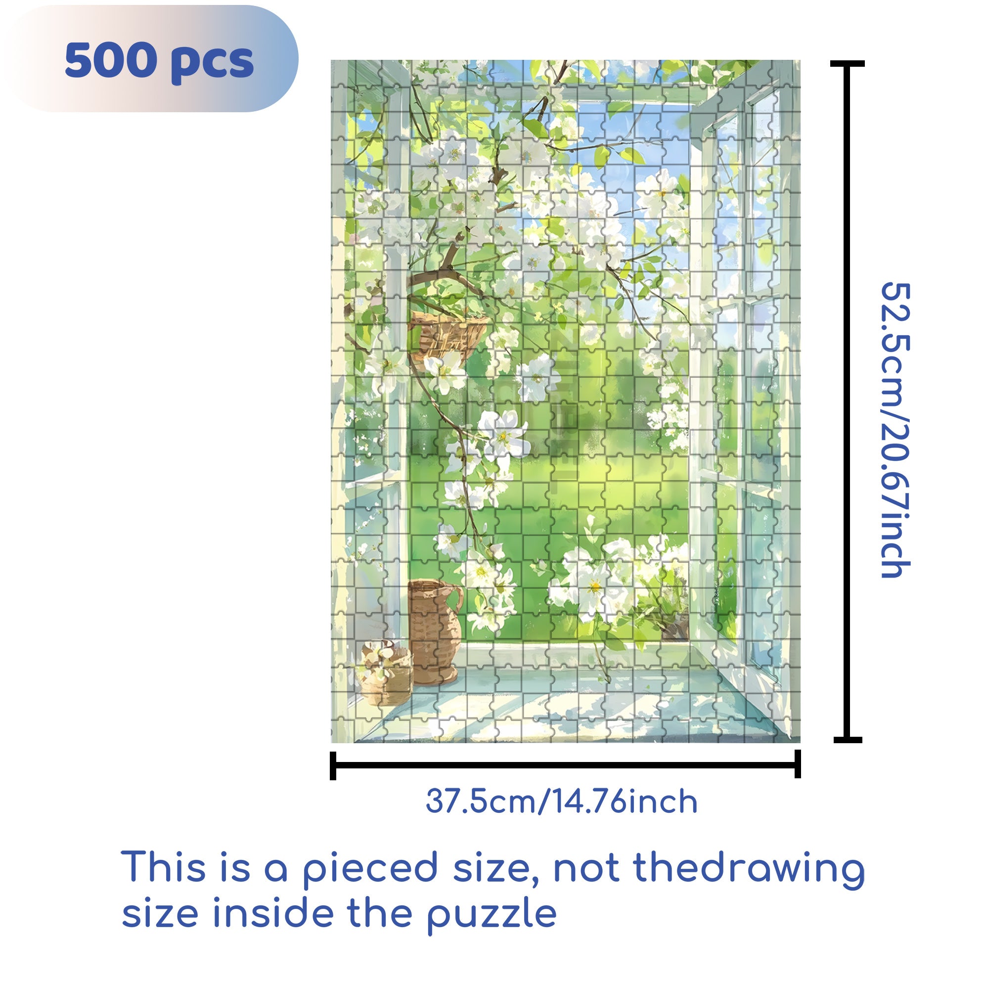 Outside The Window 500pcs/1000pcs Jigsaw Puzzle, Scratch-Resistant, Interactive Family Game & Brain-Boosting DIY Decor, Perfect for Halloween, Christmas & New Year Gifts, Family Puzzle Game