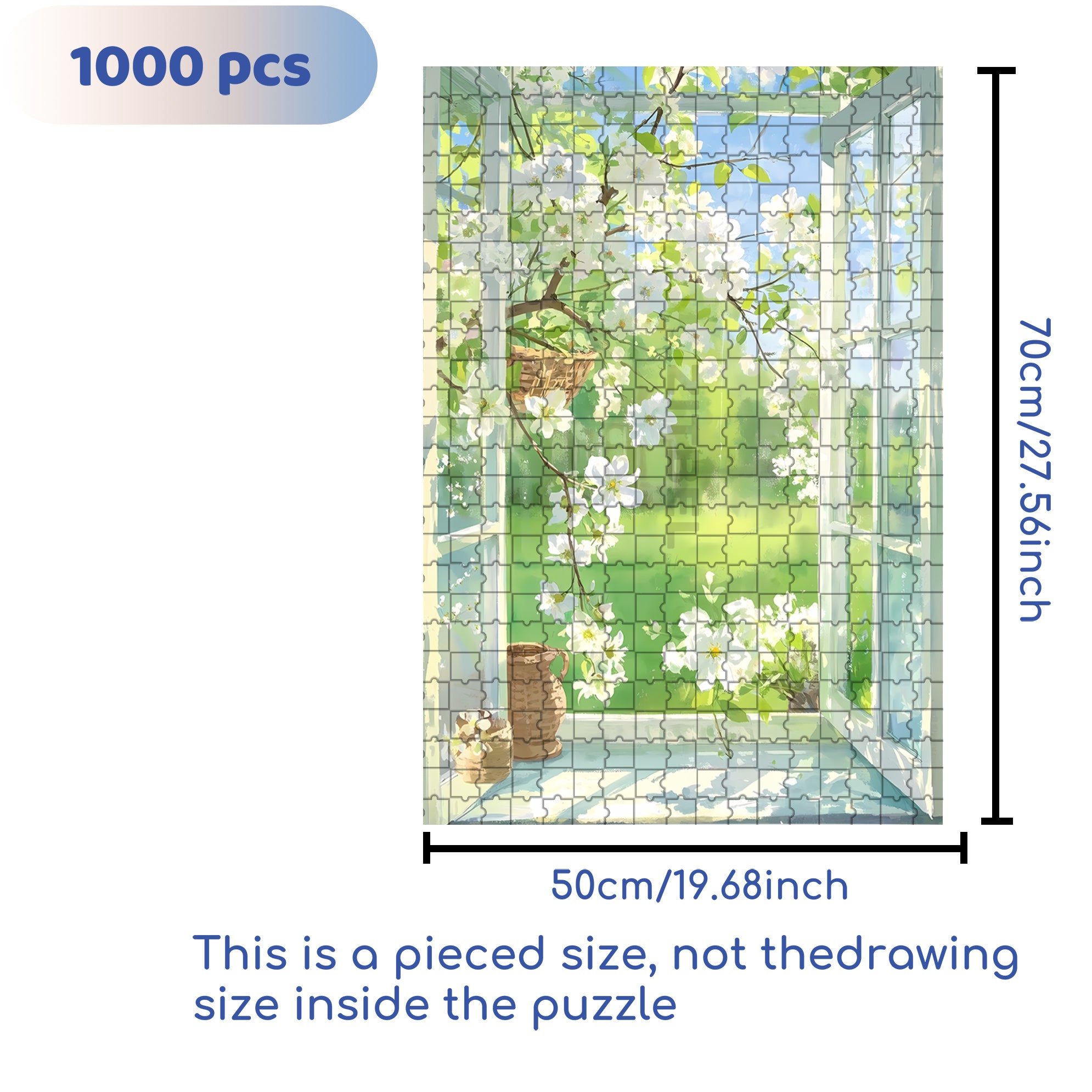 Outside The Window 500pcs/1000pcs Jigsaw Puzzle, Scratch-Resistant, Interactive Family Game & Brain-Boosting DIY Decor, Perfect for Halloween, Christmas & New Year Gifts, Family Puzzle Game