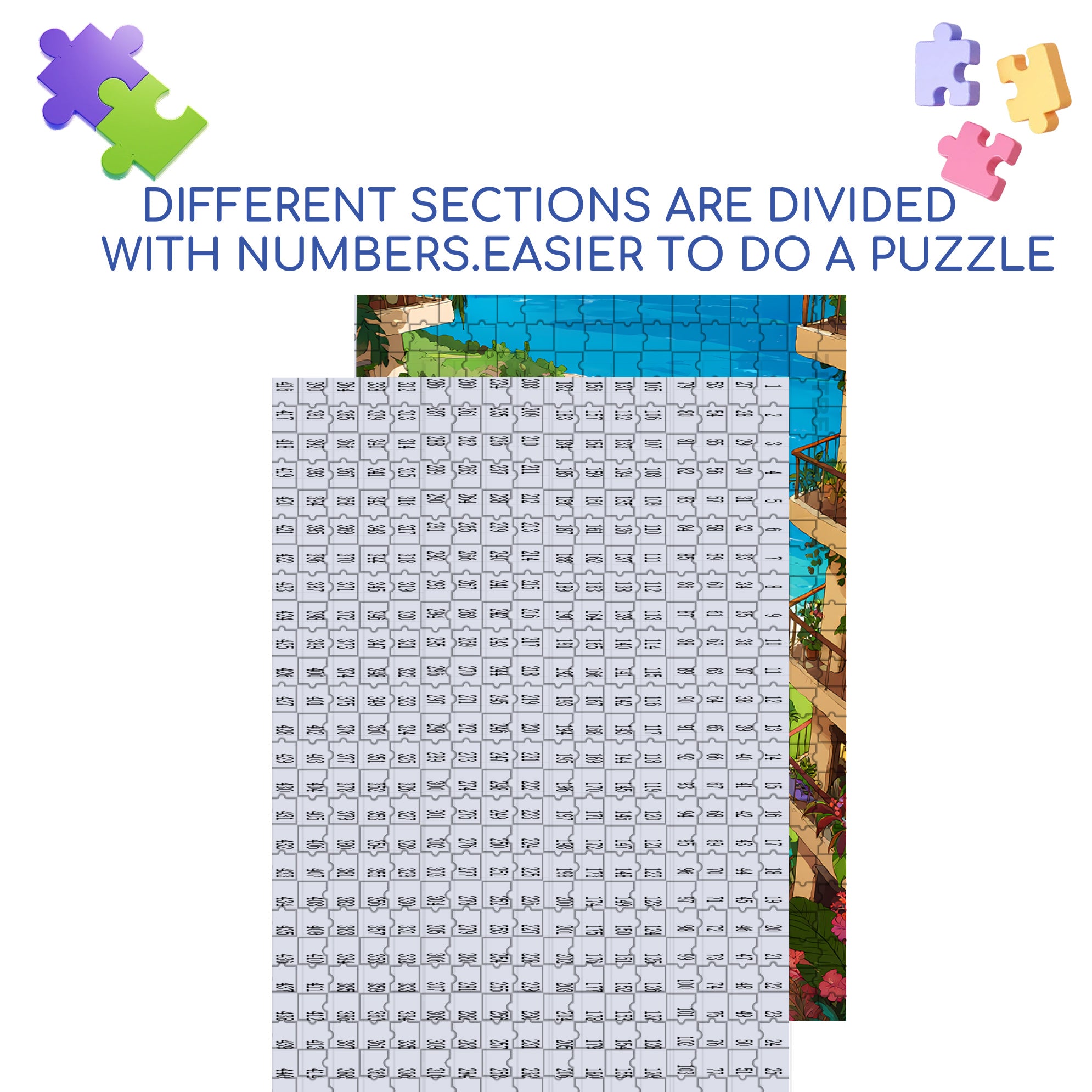 Overlooking 500pcs/1000pcs Jigsaw Puzzle, Scratch-Resistant, Interactive Family Game & Brain-Boosting DIY Decor, Perfect for Halloween, Christmas & New Year Gifts, Family Puzzle Game
