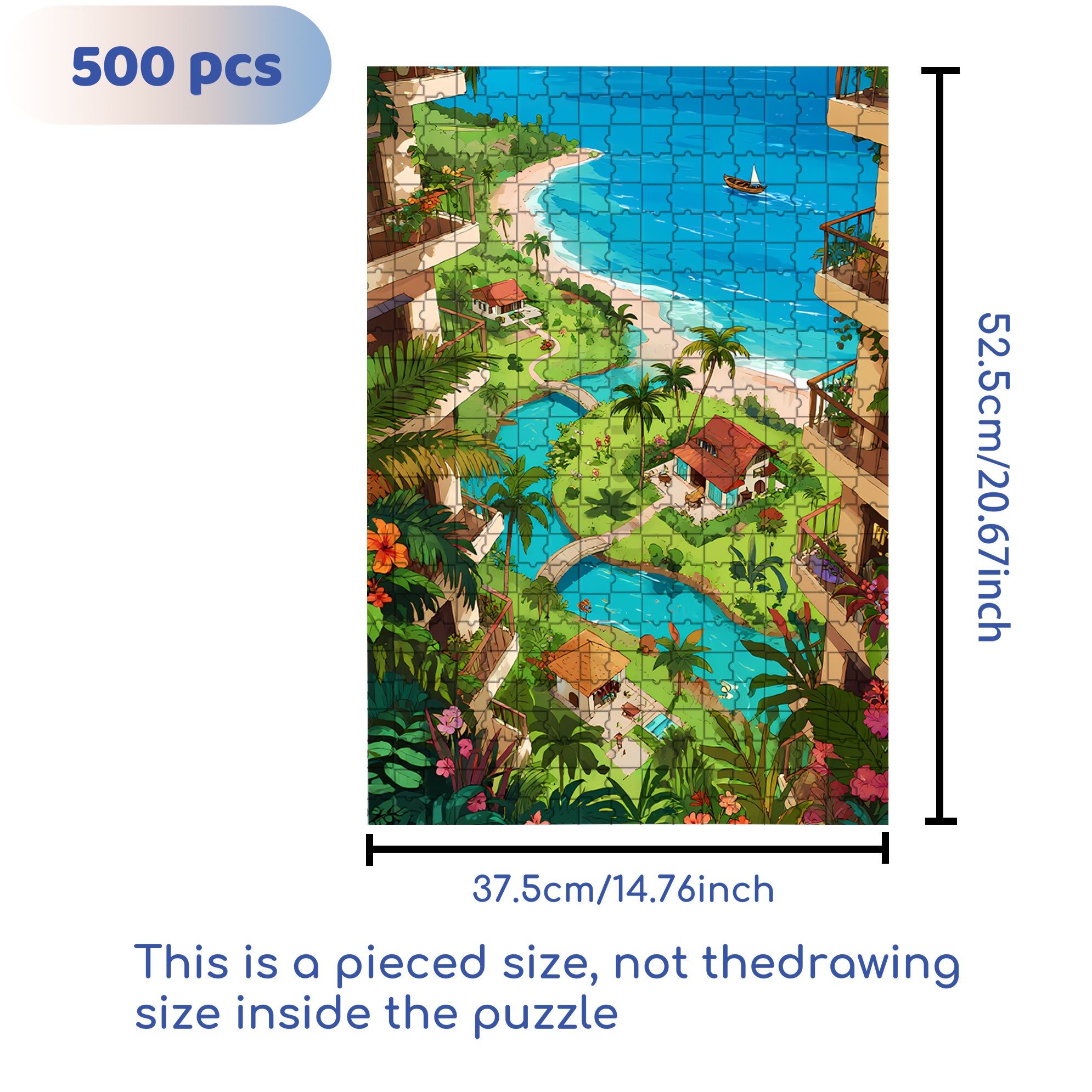 Overlooking 500pcs/1000pcs Jigsaw Puzzle, Scratch-Resistant, Interactive Family Game & Brain-Boosting DIY Decor, Perfect for Halloween, Christmas & New Year Gifts, Family Puzzle Game