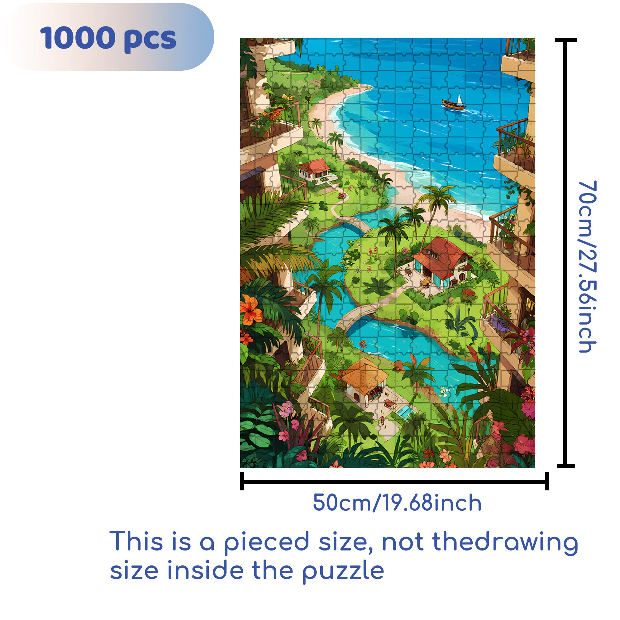 Overlooking 500pcs/1000pcs Jigsaw Puzzle, Scratch-Resistant, Interactive Family Game & Brain-Boosting DIY Decor, Perfect for Halloween, Christmas & New Year Gifts, Family Puzzle Game