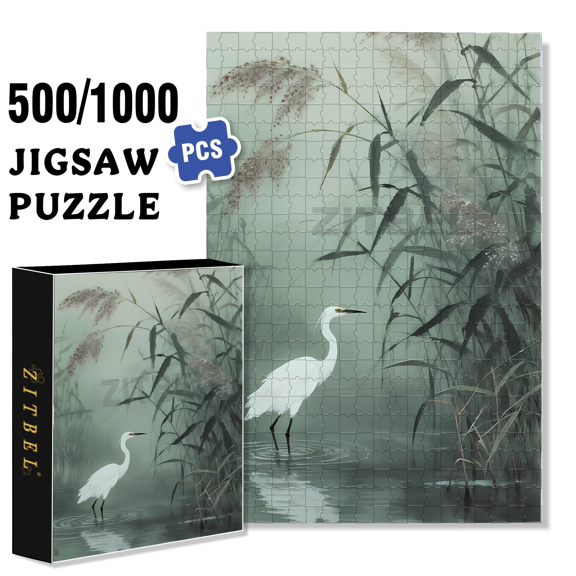 Reeds 500pcs/1000pcs Jigsaw Puzzle, Scratch-Resistant, Interactive Family Game & Brain-Boosting DIY Decor, Perfect for Halloween, Christmas & New Year Gifts, Family Puzzle Game