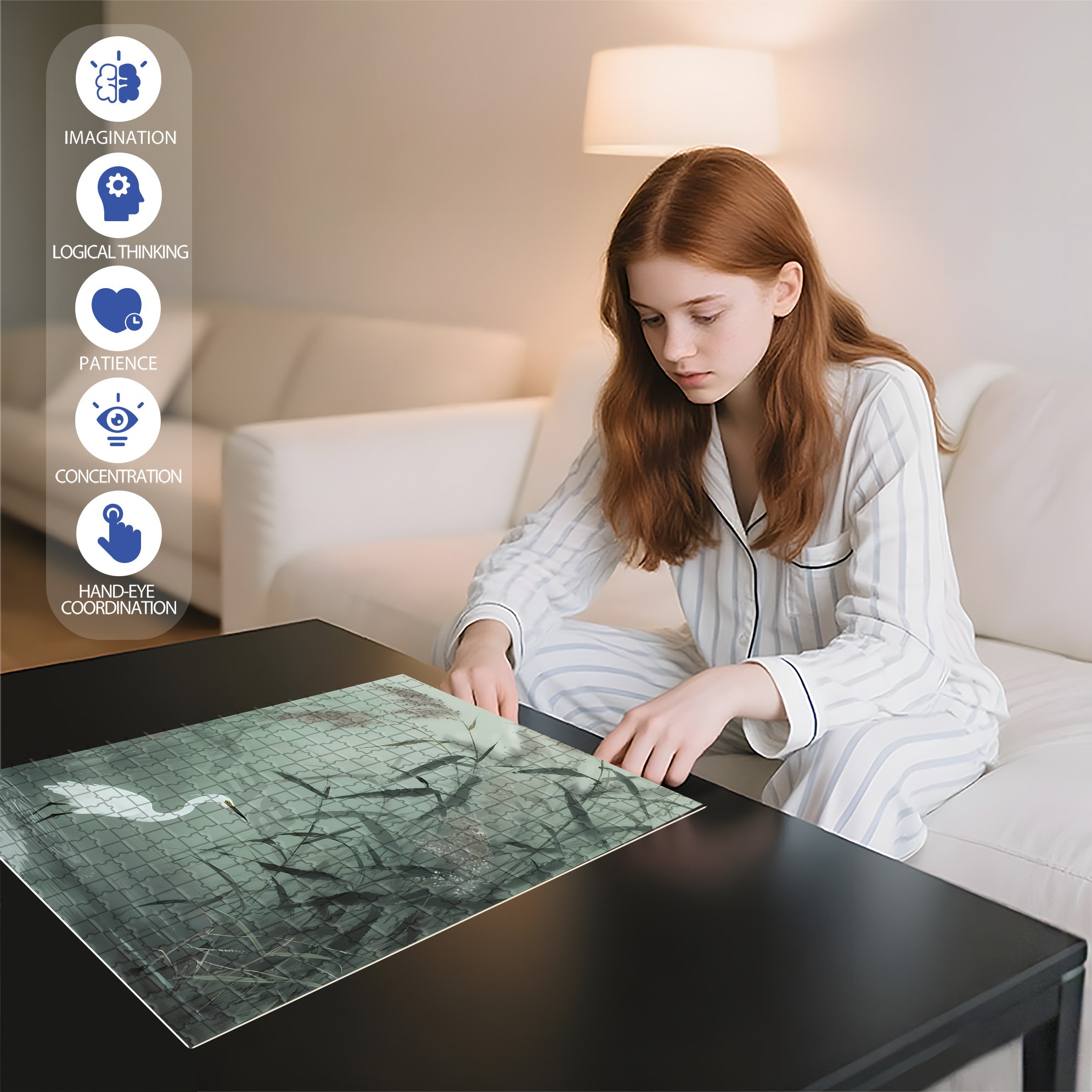 Reeds 500pcs/1000pcs Jigsaw Puzzle, Scratch-Resistant, Interactive Family Game & Brain-Boosting DIY Decor, Perfect for Halloween, Christmas & New Year Gifts, Family Puzzle Game