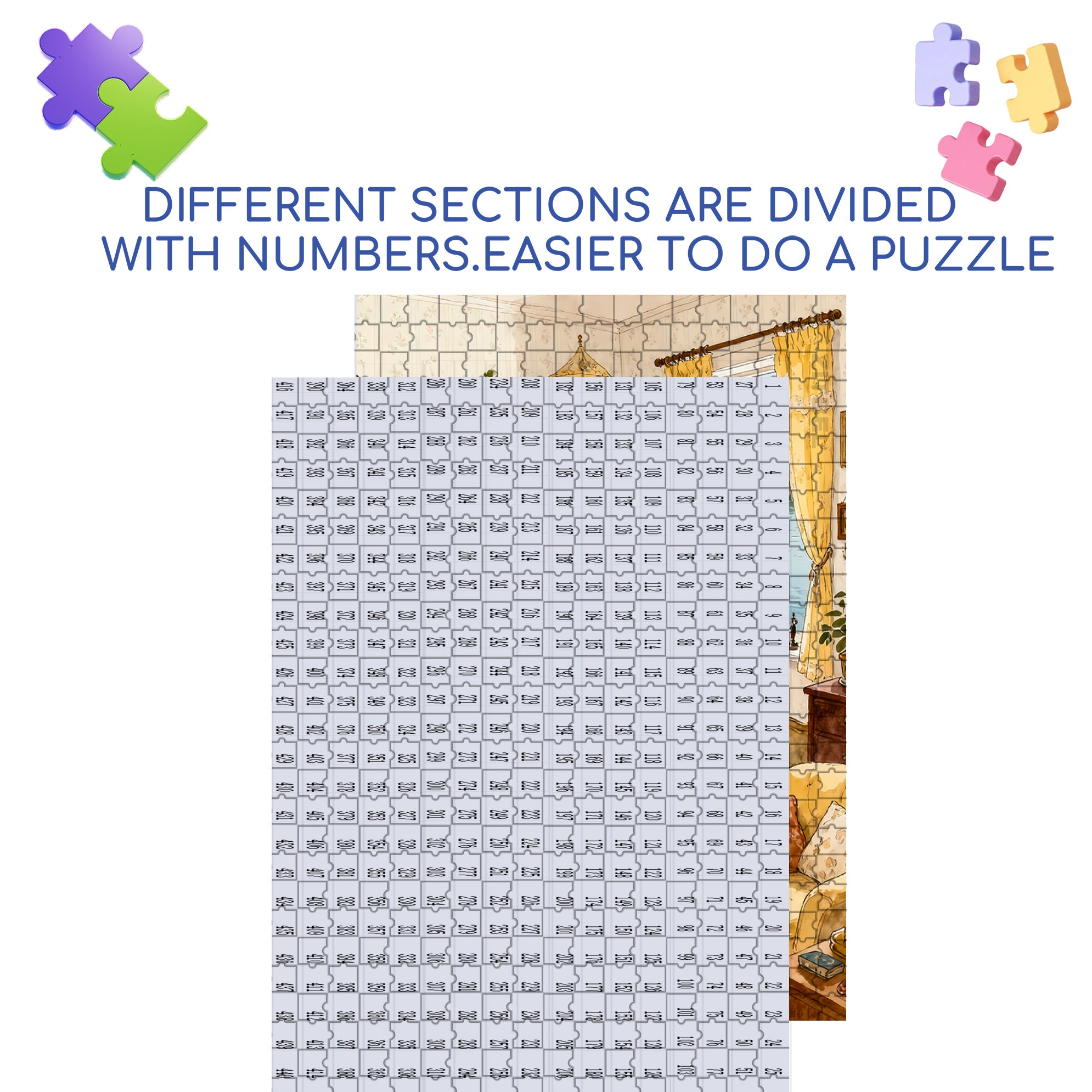 Retro Wallpaper 500pcs/1000pcs Jigsaw Puzzle, Scratch-Resistant, Interactive Family Game & Brain-Boosting DIY Decor, Perfect for Halloween, Christmas & New Year Gifts, Family Puzzle Game