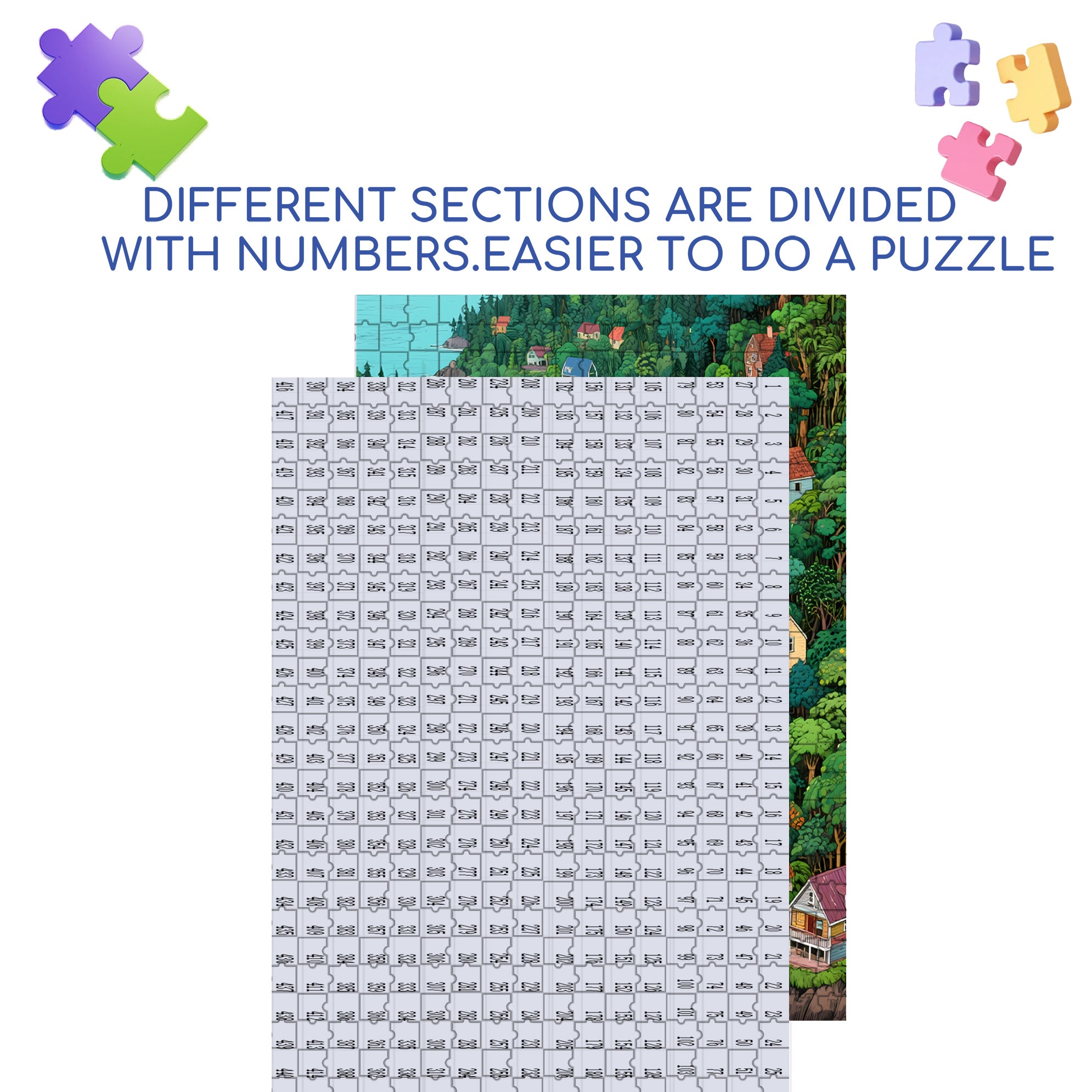 River Valley 500pcs/1000pcs Jigsaw Puzzle, Scratch-Resistant, Interactive Family Game & Brain-Boosting DIY Decor, Perfect for Halloween, Christmas & New Year Gifts, Family Puzzle Game