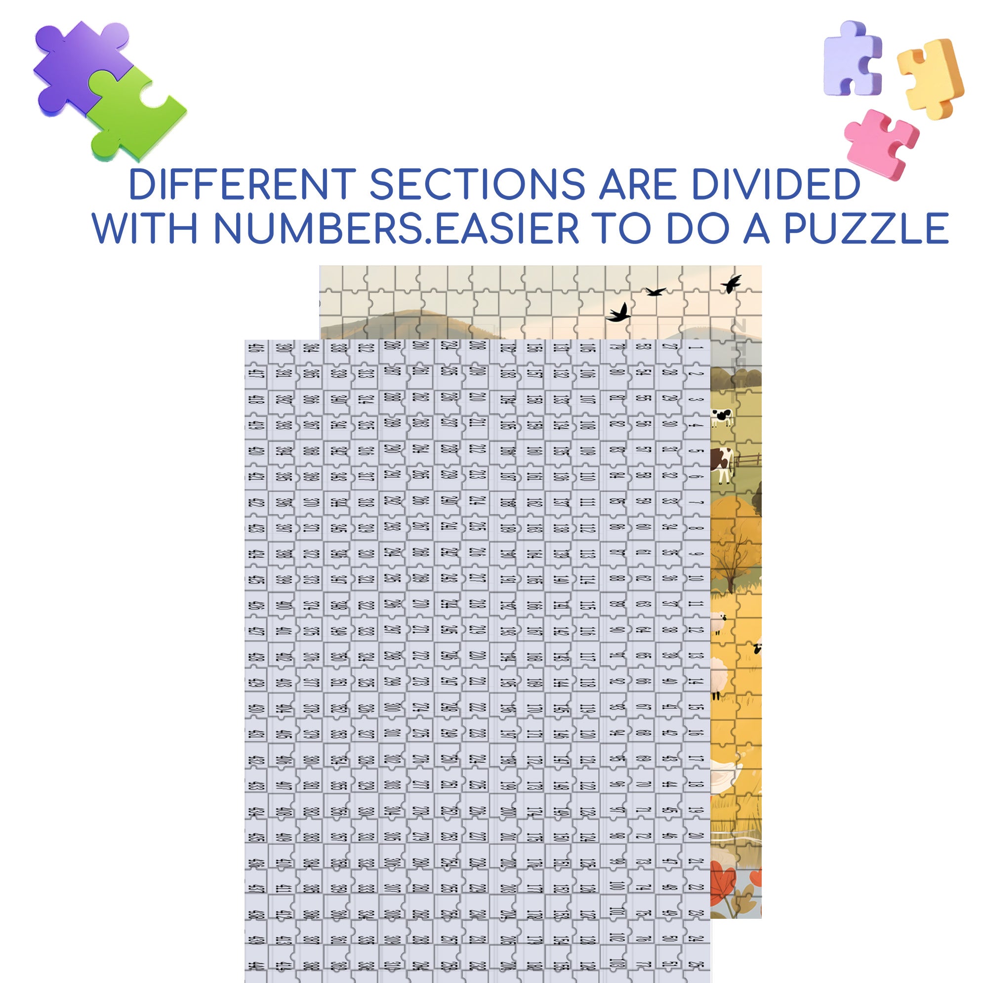 Rural Life 500pcs/1000pcs Jigsaw Puzzle, Scratch-Resistant, Interactive Family Game & Brain-Boosting DIY Decor, Perfect for Halloween, Christmas & New Year Gifts, Family Puzzle Game