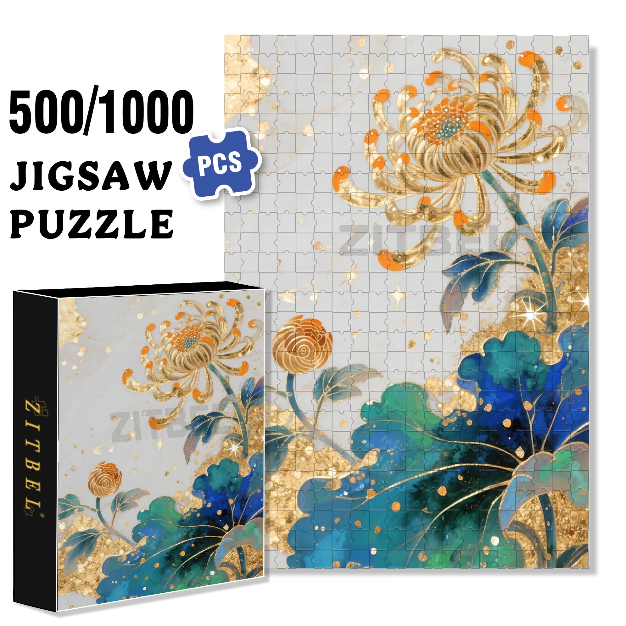 Schlumbergera 500pcs/1000pcs Jigsaw Puzzle, Scratch-Resistant, Interactive Family Game & Brain-Boosting DIY Decor, Perfect for Halloween, Christmas & New Year Gifts, Family Puzzle Game