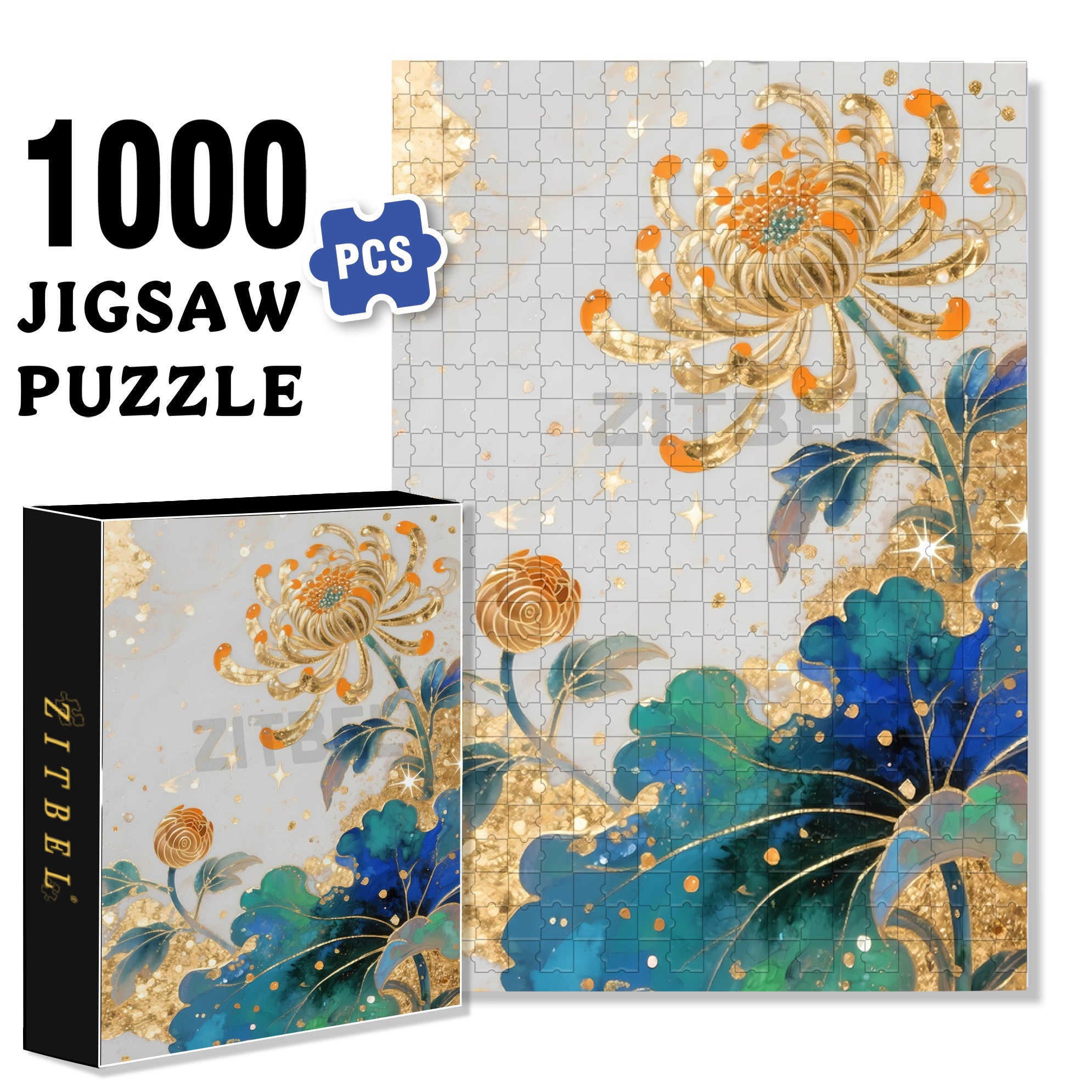 Schlumbergera 500pcs/1000pcs Jigsaw Puzzle, Scratch-Resistant, Interactive Family Game & Brain-Boosting DIY Decor, Perfect for Halloween, Christmas & New Year Gifts, Family Puzzle Game