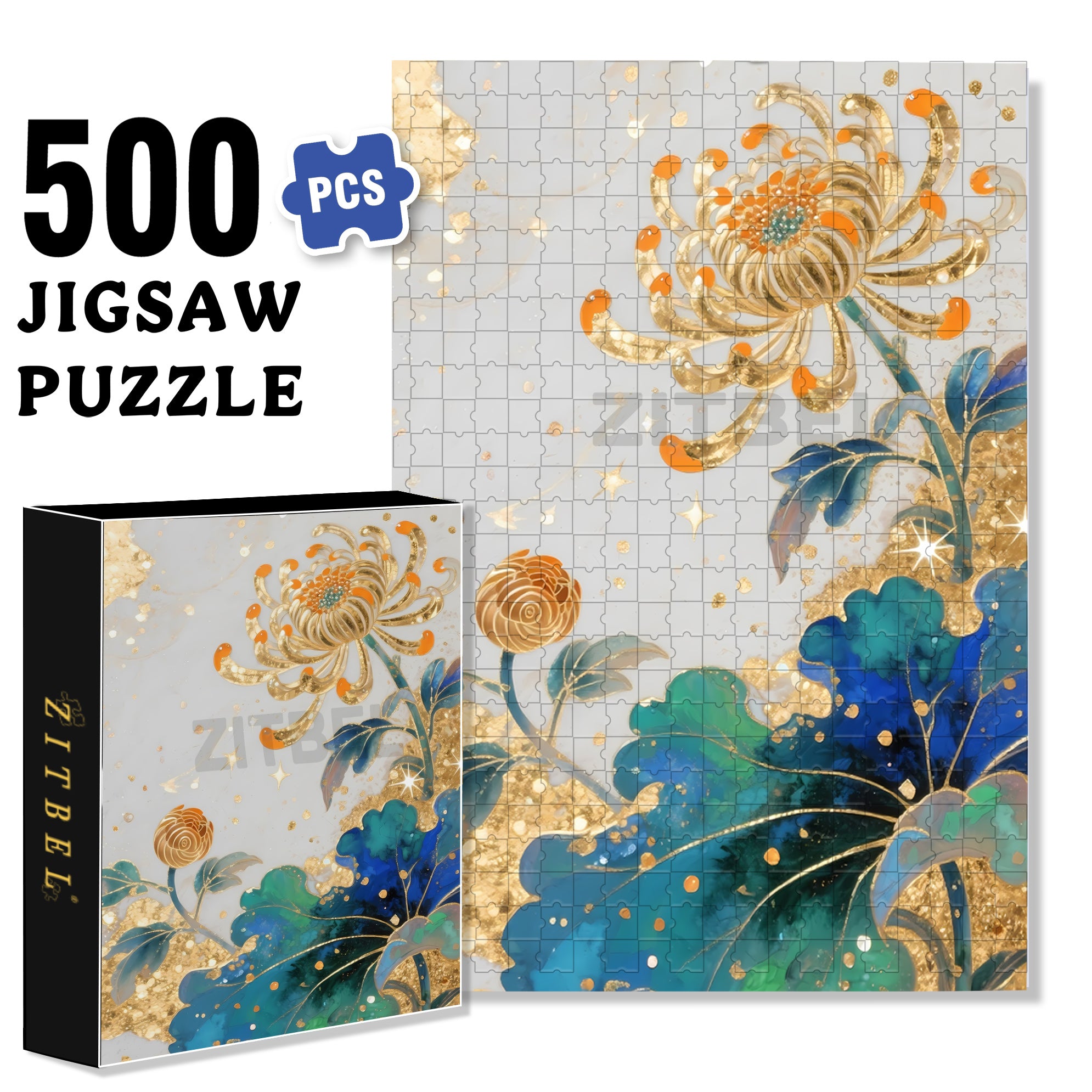 Schlumbergera 500pcs/1000pcs Jigsaw Puzzle, Scratch-Resistant, Interactive Family Game & Brain-Boosting DIY Decor, Perfect for Halloween, Christmas & New Year Gifts, Family Puzzle Game