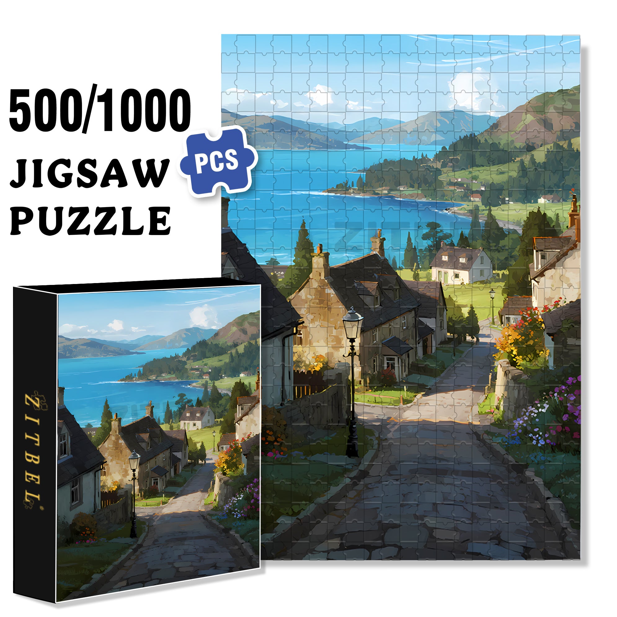 Scotland 500pcs/1000pcs Jigsaw Puzzle, Scratch-Resistant, Interactive Family Game & Brain-Boosting DIY Decor, Perfect for Halloween, Christmas & New Year Gifts, Family Puzzle Game
