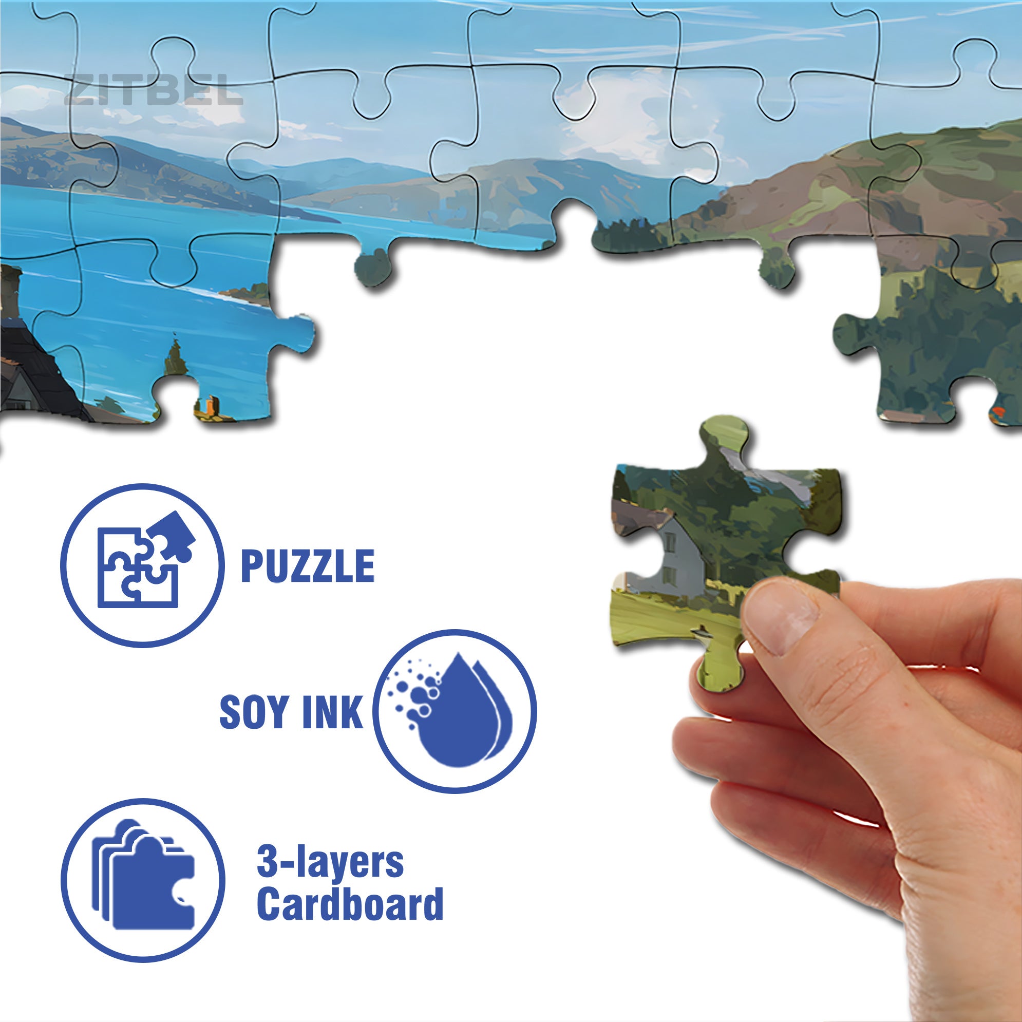 Scotland 500pcs/1000pcs Jigsaw Puzzle, Scratch-Resistant, Interactive Family Game & Brain-Boosting DIY Decor, Perfect for Halloween, Christmas & New Year Gifts, Family Puzzle Game