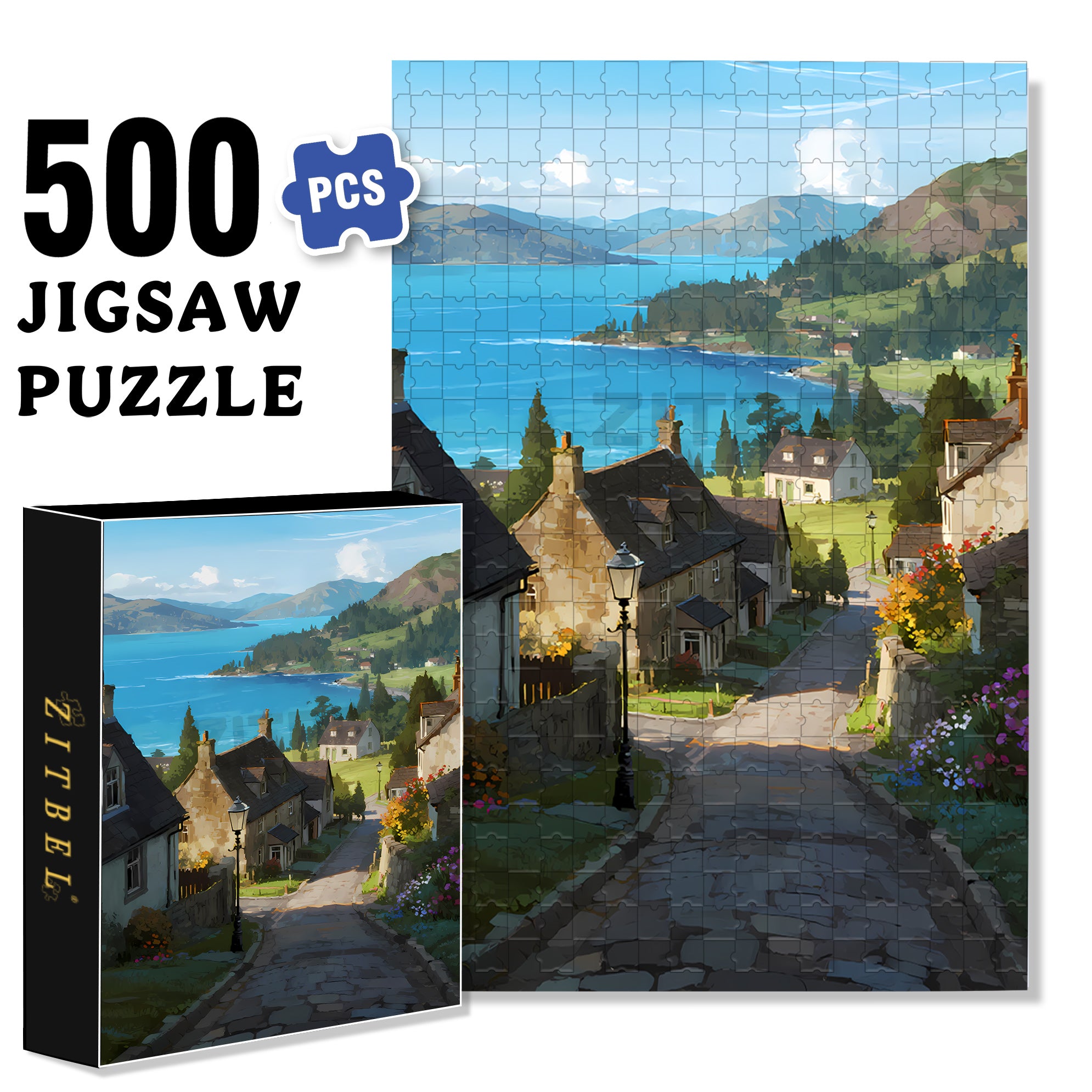 Scotland 500pcs/1000pcs Jigsaw Puzzle, Scratch-Resistant, Interactive Family Game & Brain-Boosting DIY Decor, Perfect for Halloween, Christmas & New Year Gifts, Family Puzzle Game