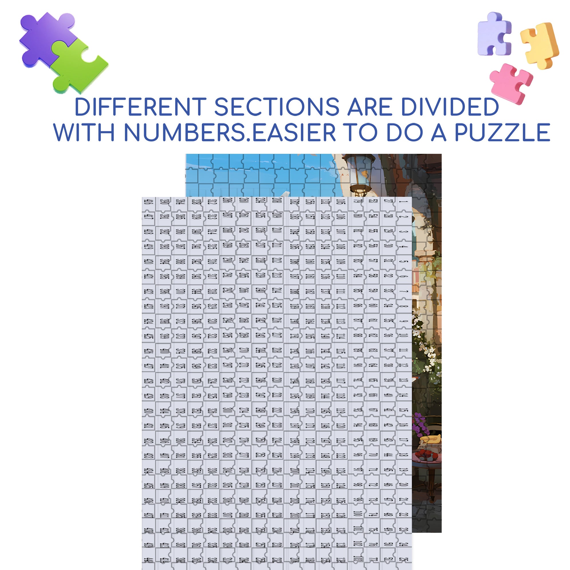 Seaside Towns 500pcs/1000pcs Jigsaw Puzzle, Scratch-Resistant, Interactive Family Game & Brain-Boosting DIY Decor, Perfect for Halloween, Christmas & New Year Gifts, Family Puzzle Game