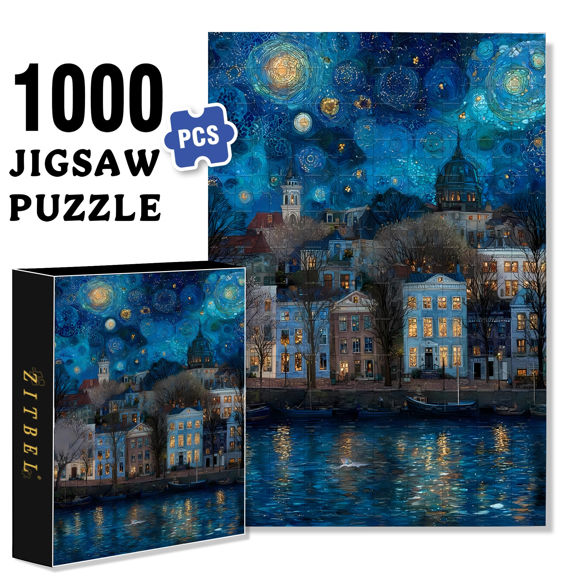 Seine River 500pcs/1000pcs Jigsaw Puzzle, Scratch-Resistant, Interactive Family Game & Brain-Boosting DIY Decor, Perfect for Halloween, Christmas & New Year Gifts, Family Puzzle Game