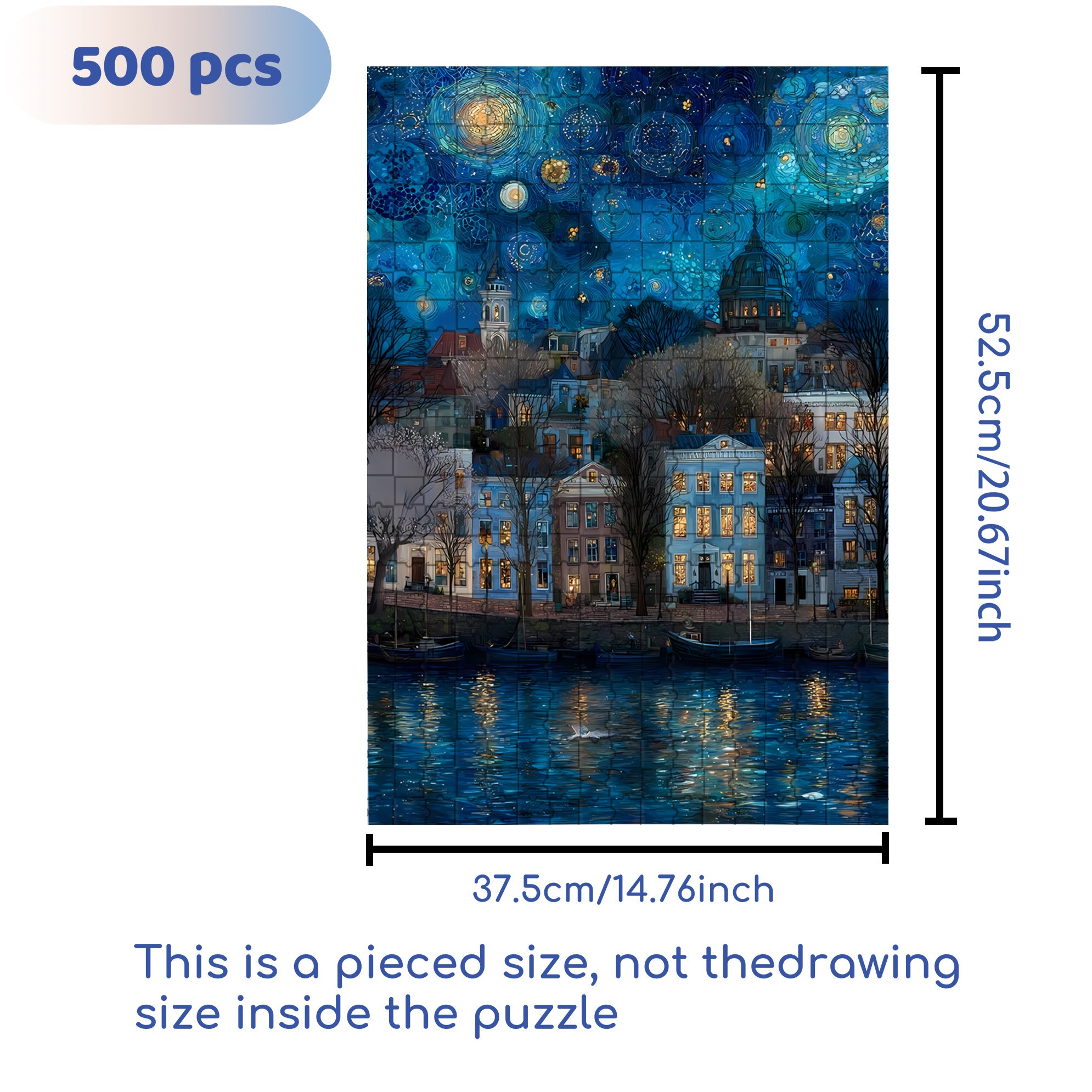 Seine River 500pcs/1000pcs Jigsaw Puzzle, Scratch-Resistant, Interactive Family Game & Brain-Boosting DIY Decor, Perfect for Halloween, Christmas & New Year Gifts, Family Puzzle Game