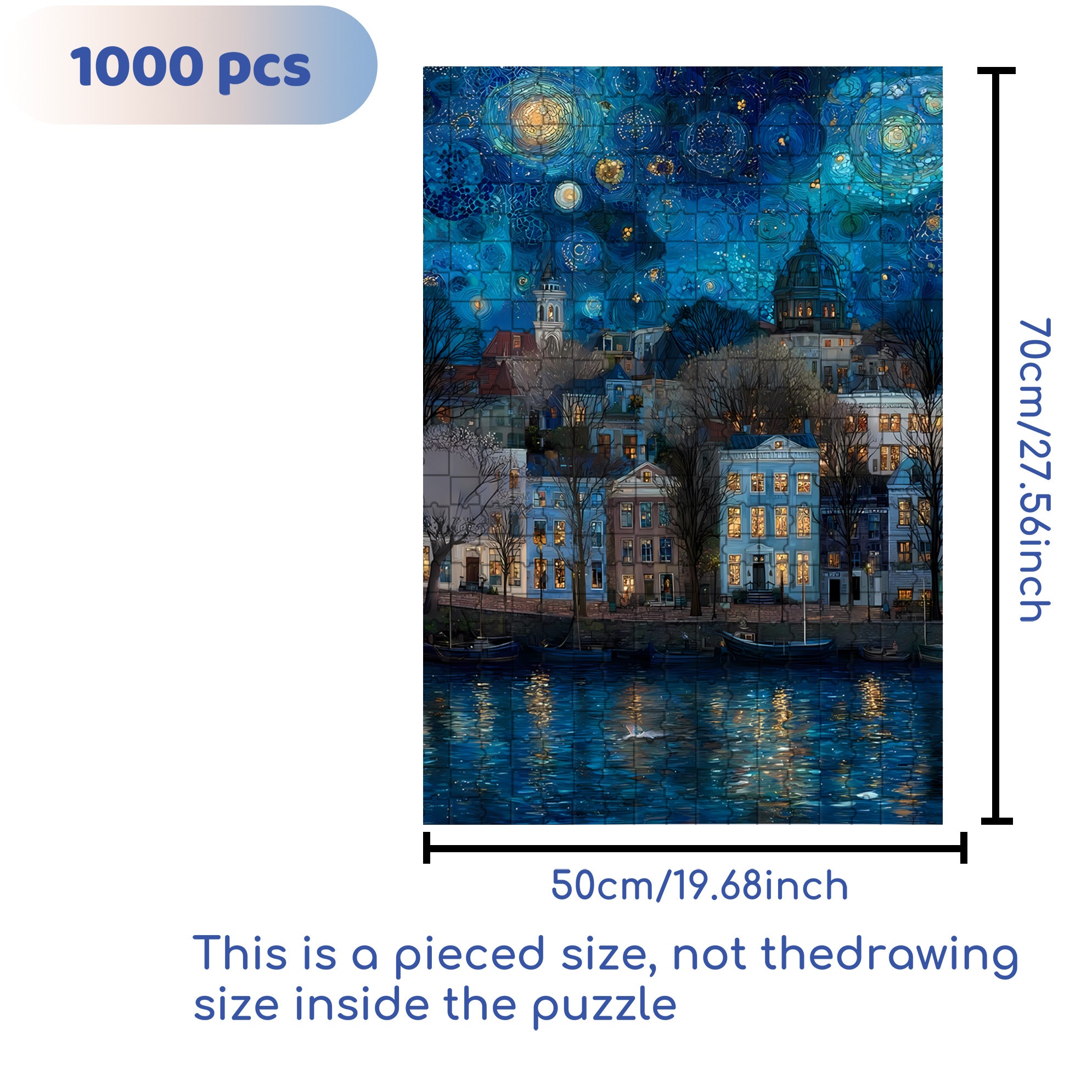 Seine River 500pcs/1000pcs Jigsaw Puzzle, Scratch-Resistant, Interactive Family Game & Brain-Boosting DIY Decor, Perfect for Halloween, Christmas & New Year Gifts, Family Puzzle Game