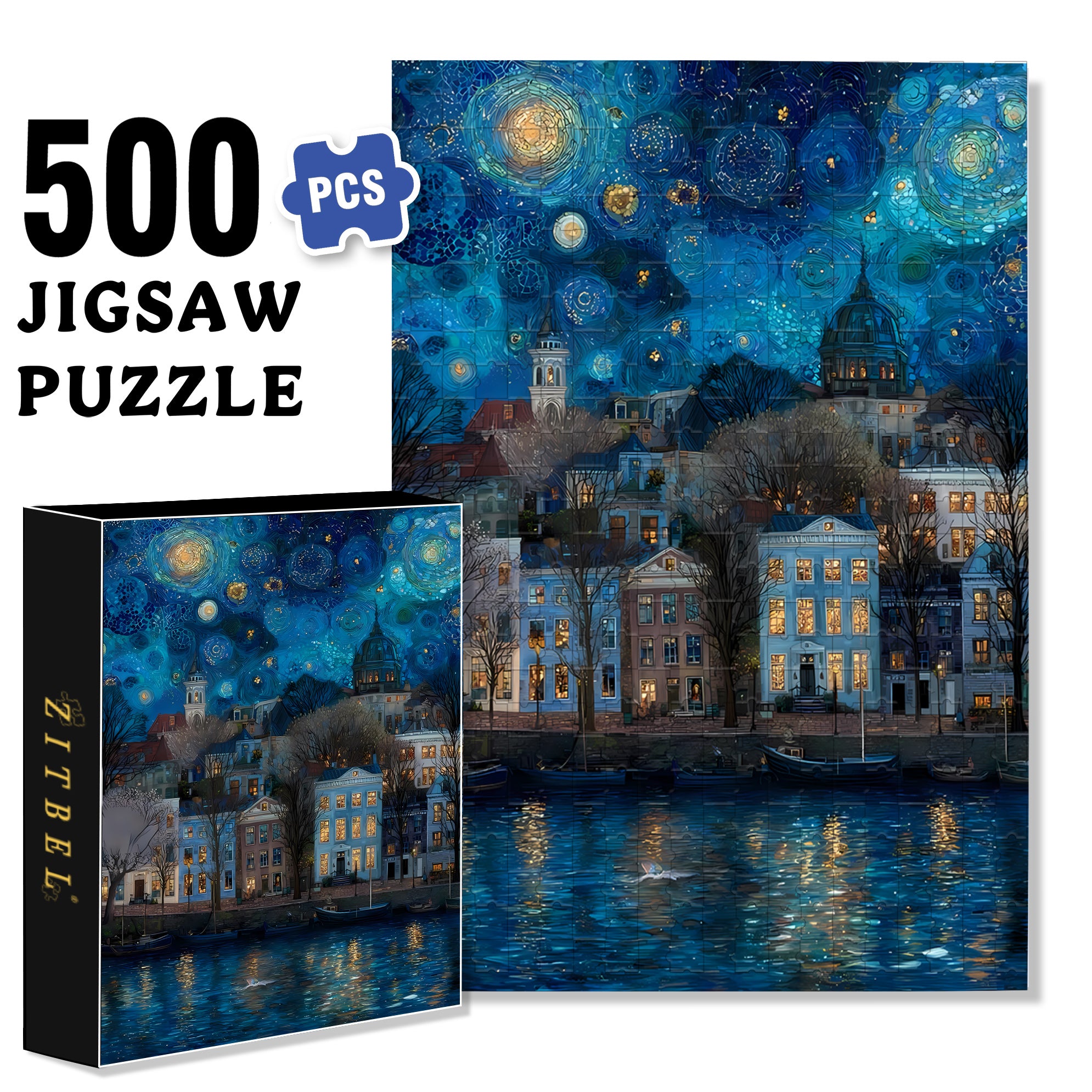 Seine River 500pcs/1000pcs Jigsaw Puzzle, Scratch-Resistant, Interactive Family Game & Brain-Boosting DIY Decor, Perfect for Halloween, Christmas & New Year Gifts, Family Puzzle Game