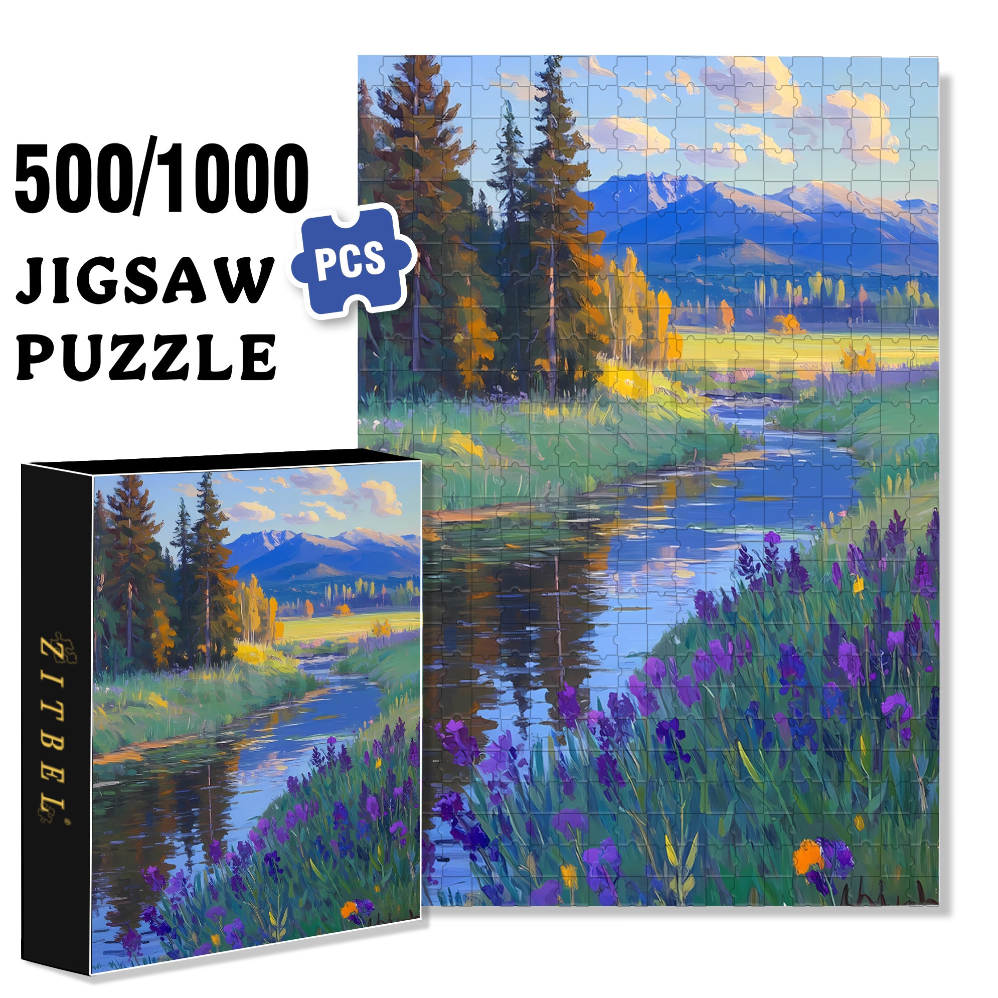 Small Wild Flowers 500pcs/1000pcs Jigsaw Puzzle, Scratch-Resistant, Interactive Family Game & Brain-Boosting DIY Decor, Perfect for Halloween, Christmas & New Year Gifts, Family Puzzle Game