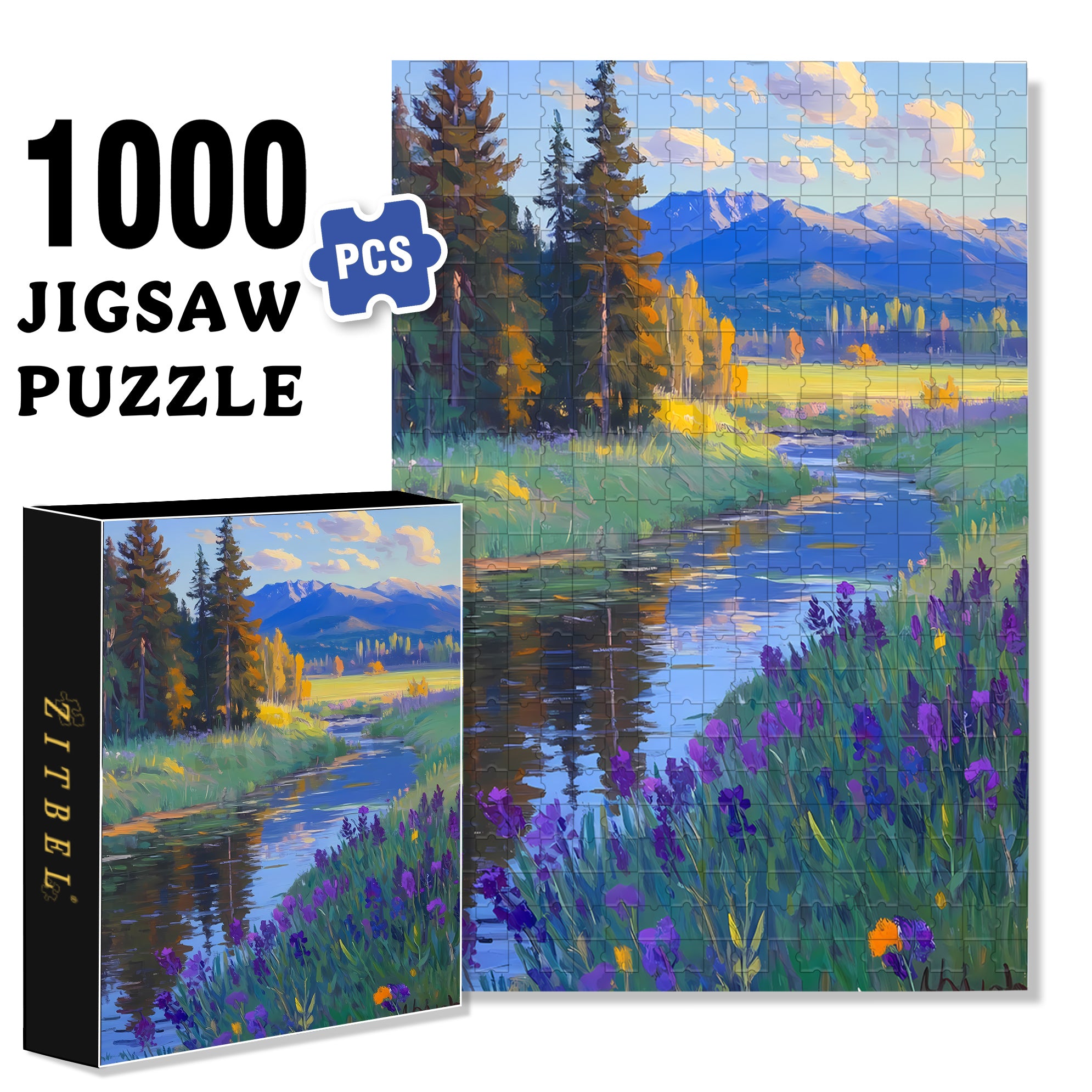 Small Wild Flowers 500pcs/1000pcs Jigsaw Puzzle, Scratch-Resistant, Interactive Family Game & Brain-Boosting DIY Decor, Perfect for Halloween, Christmas & New Year Gifts, Family Puzzle Game