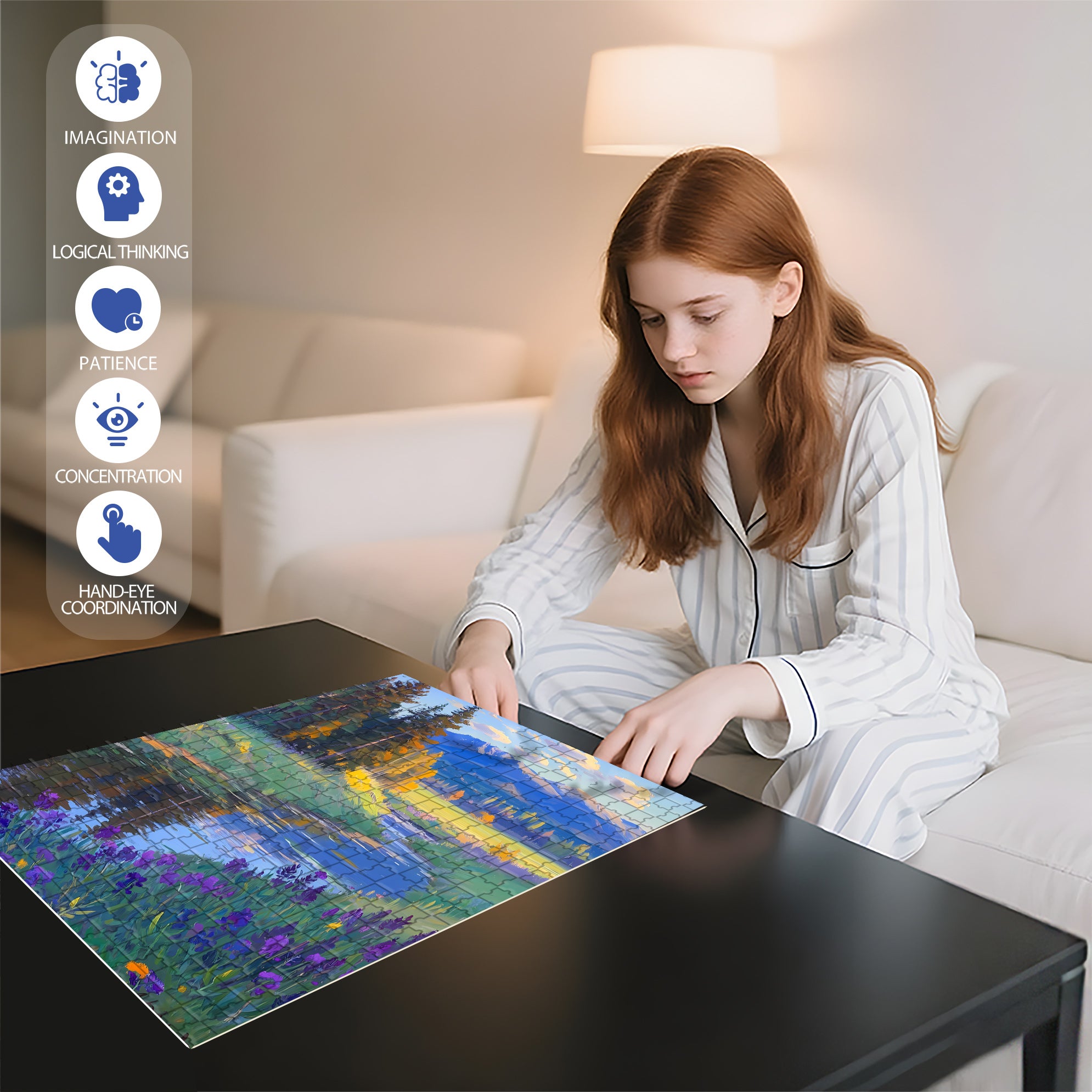 Small Wild Flowers 500pcs/1000pcs Jigsaw Puzzle, Scratch-Resistant, Interactive Family Game & Brain-Boosting DIY Decor, Perfect for Halloween, Christmas & New Year Gifts, Family Puzzle Game