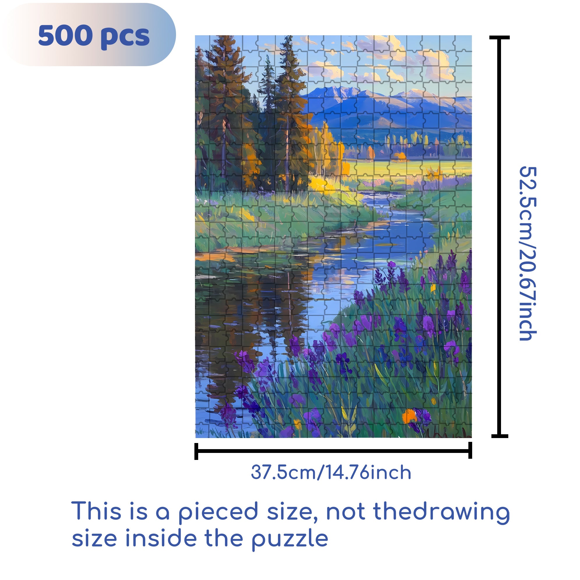 Small Wild Flowers 500pcs/1000pcs Jigsaw Puzzle, Scratch-Resistant, Interactive Family Game & Brain-Boosting DIY Decor, Perfect for Halloween, Christmas & New Year Gifts, Family Puzzle Game
