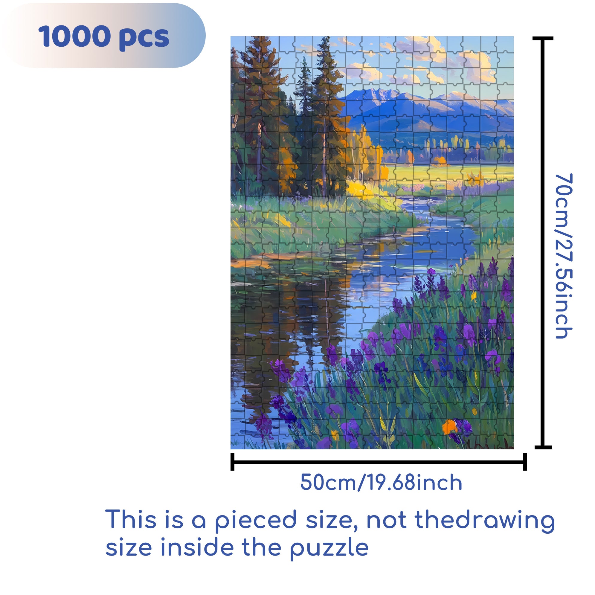Small Wild Flowers 500pcs/1000pcs Jigsaw Puzzle, Scratch-Resistant, Interactive Family Game & Brain-Boosting DIY Decor, Perfect for Halloween, Christmas & New Year Gifts, Family Puzzle Game