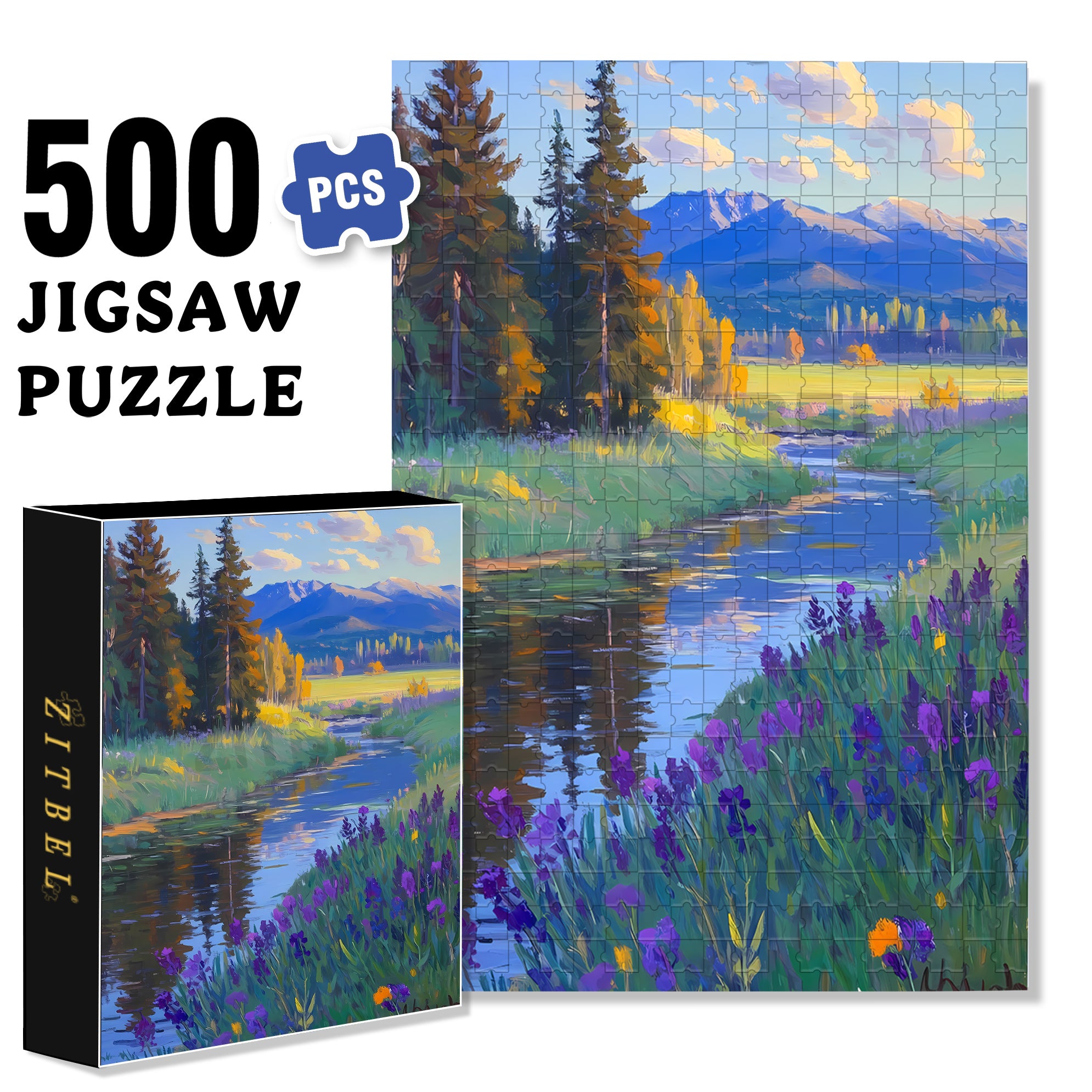 Small Wild Flowers 500pcs/1000pcs Jigsaw Puzzle, Scratch-Resistant, Interactive Family Game & Brain-Boosting DIY Decor, Perfect for Halloween, Christmas & New Year Gifts, Family Puzzle Game