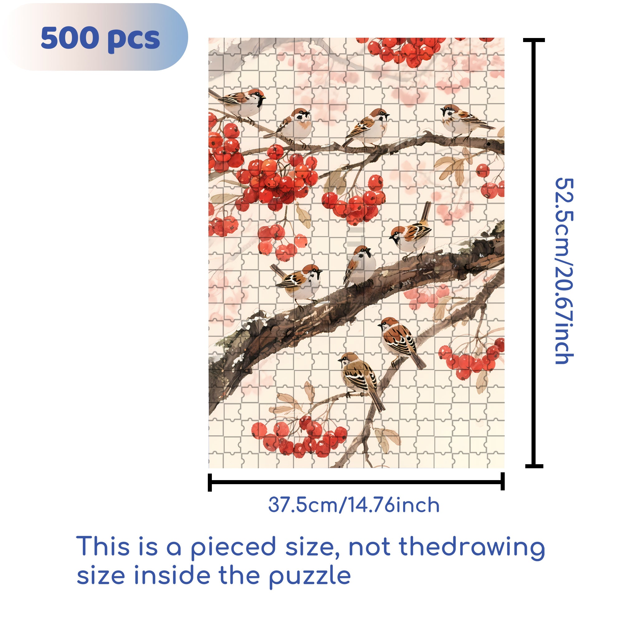 Sparrow 500pcs/1000pcs Jigsaw Puzzle, Scratch-Resistant, Interactive Family Game & Brain-Boosting DIY Decor, Perfect for Halloween, Christmas & New Year Gifts, Family Puzzle Game