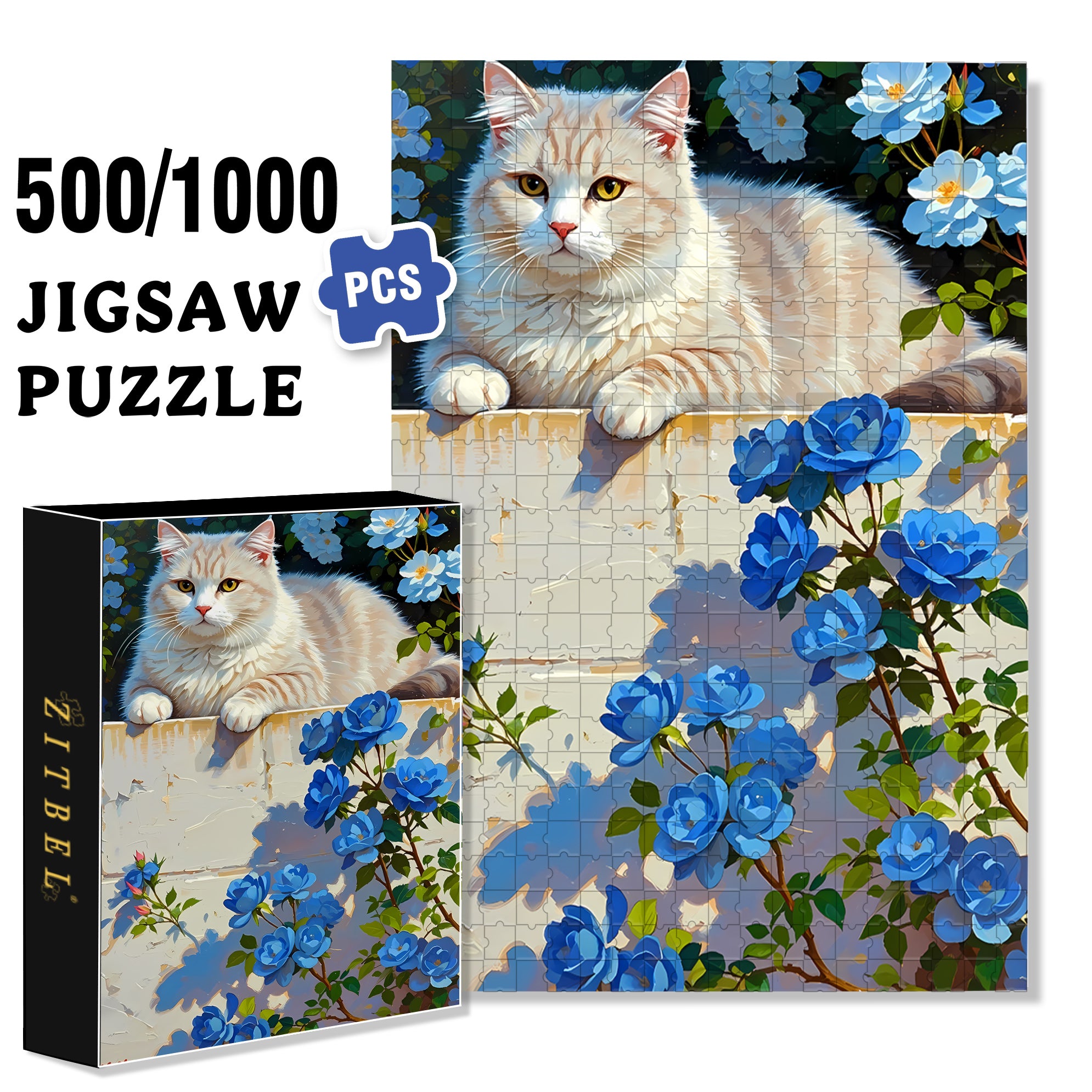 Sunbathing 500pcs/1000pcs Jigsaw Puzzle, Scratch-Resistant, Interactive Family Game & Brain-Boosting DIY Decor, Perfect for Halloween, Christmas & New Year Gifts, Family Puzzle Game