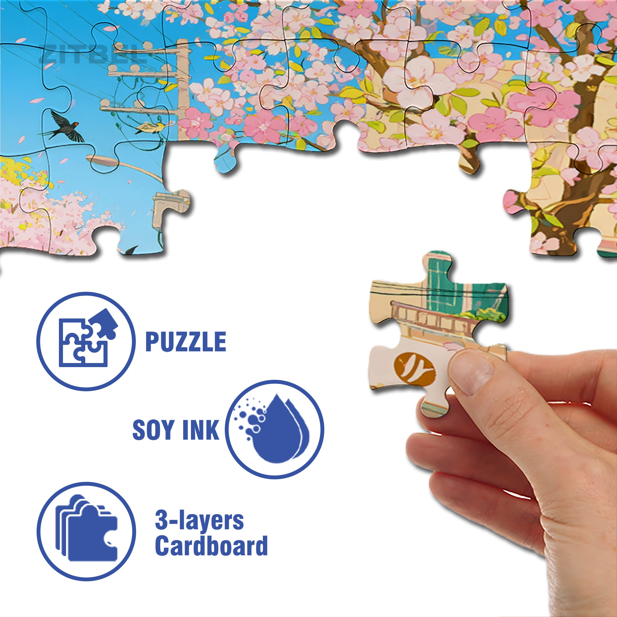 Taipei Spring 500pcs/1000pcs Jigsaw Puzzle, Scratch-Resistant, Interactive Family Game & Brain-Boosting DIY Decor, Perfect for Halloween, Christmas & New Year Gifts, Family Puzzle Game
