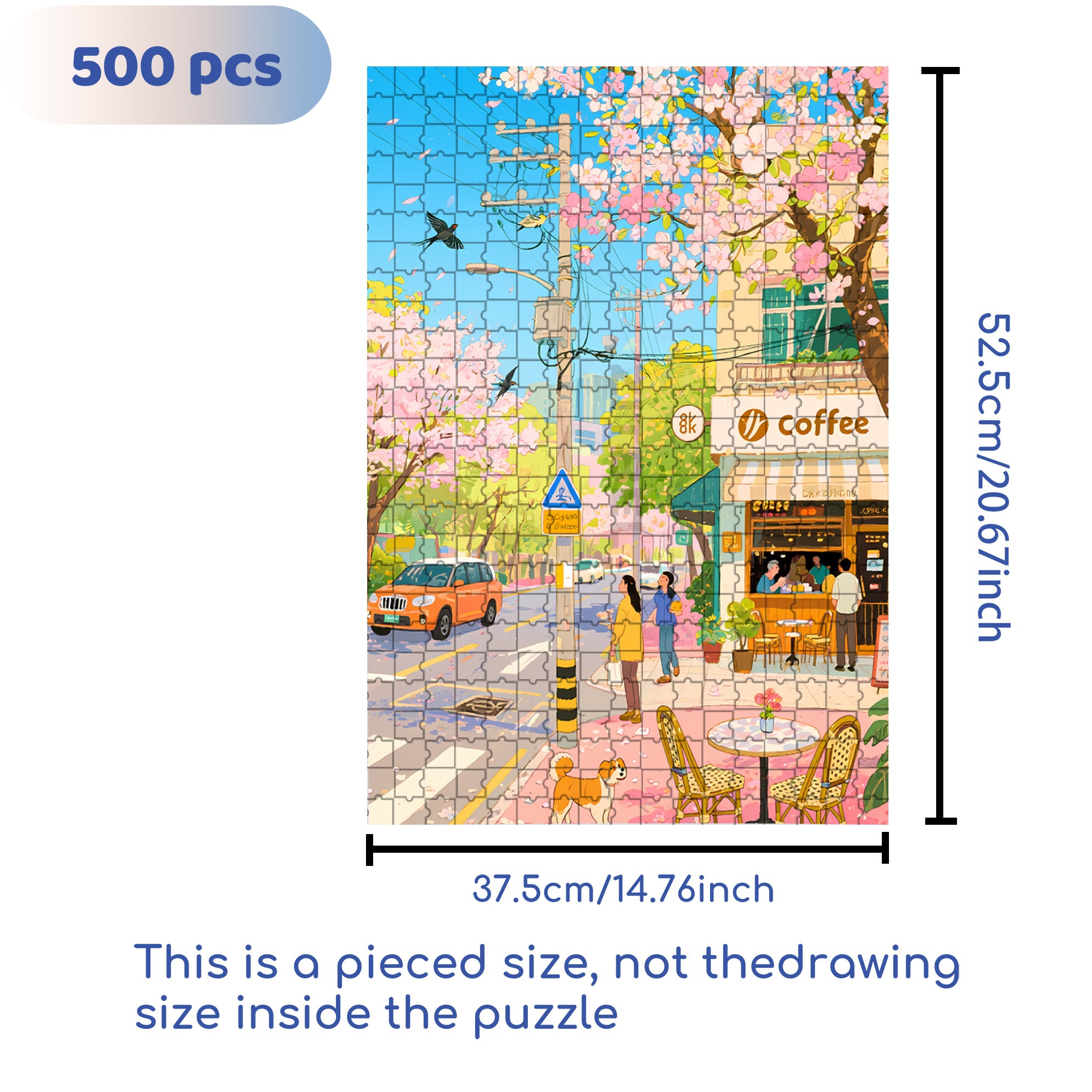 Taipei Spring 500pcs/1000pcs Jigsaw Puzzle, Scratch-Resistant, Interactive Family Game & Brain-Boosting DIY Decor, Perfect for Halloween, Christmas & New Year Gifts, Family Puzzle Game