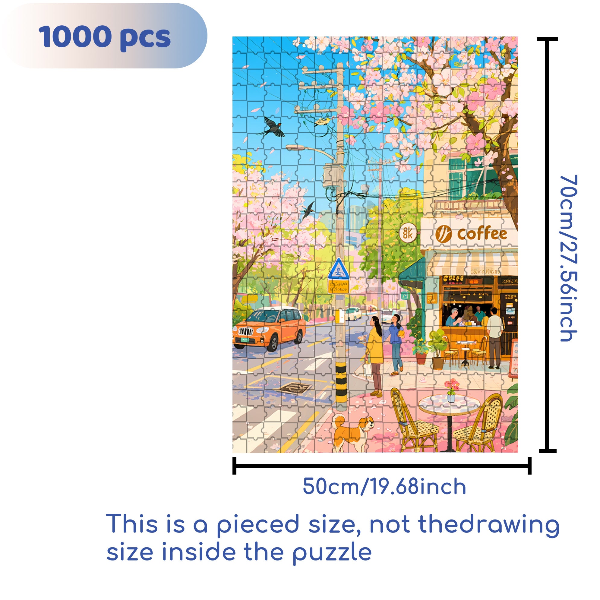 Taipei Spring 500pcs/1000pcs Jigsaw Puzzle, Scratch-Resistant, Interactive Family Game & Brain-Boosting DIY Decor, Perfect for Halloween, Christmas & New Year Gifts, Family Puzzle Game