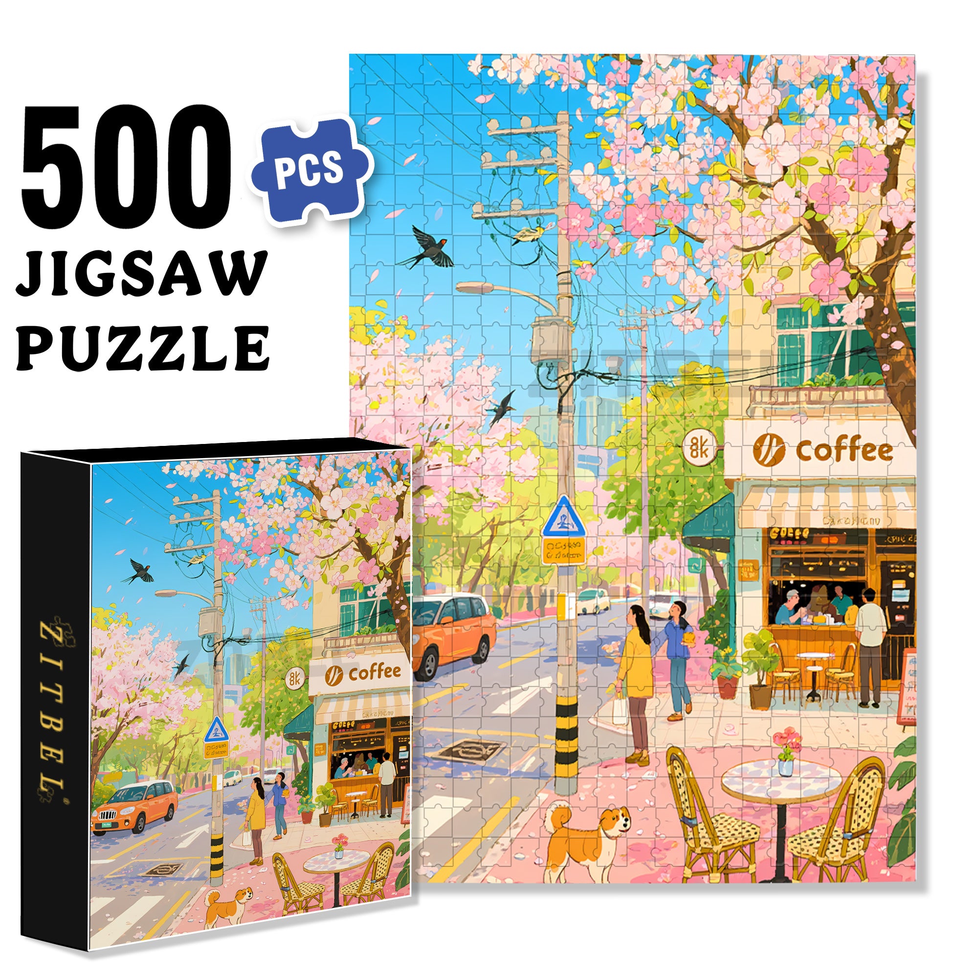 Taipei Spring 500pcs/1000pcs Jigsaw Puzzle, Scratch-Resistant, Interactive Family Game & Brain-Boosting DIY Decor, Perfect for Halloween, Christmas & New Year Gifts, Family Puzzle Game