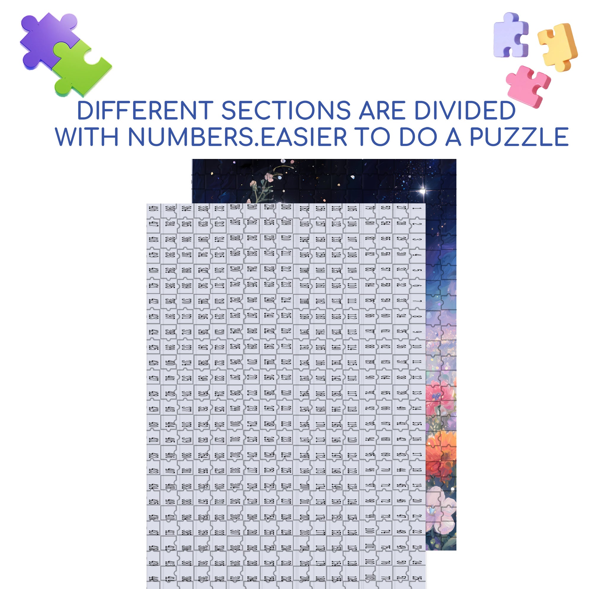 Twinkling Stars 500pcs/1000pcs Jigsaw Puzzle, Scratch-Resistant, Interactive Family Game & Brain-Boosting DIY Decor, Perfect for Halloween, Christmas & New Year Gifts, Family Puzzle Game