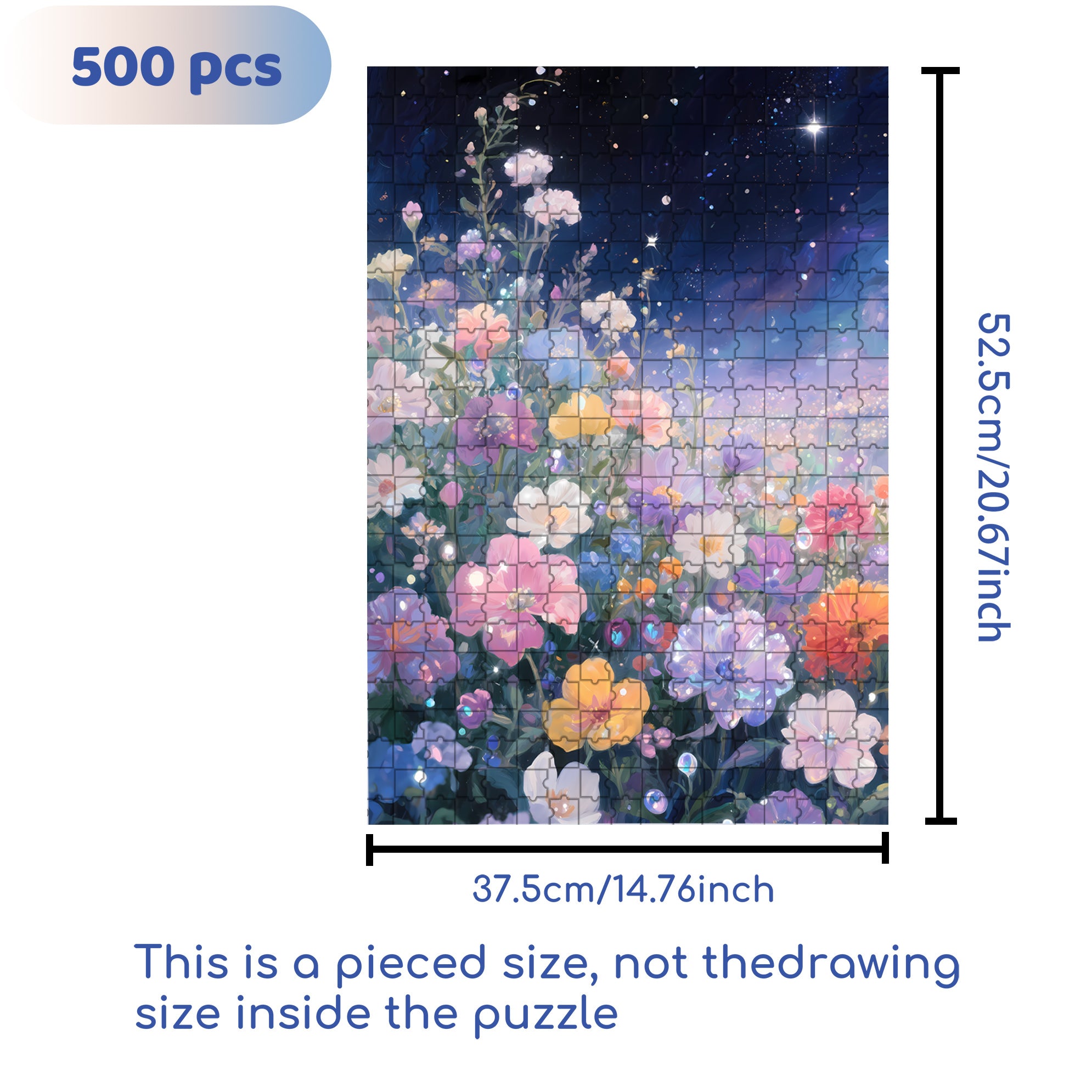 Twinkling Stars 500pcs/1000pcs Jigsaw Puzzle, Scratch-Resistant, Interactive Family Game & Brain-Boosting DIY Decor, Perfect for Halloween, Christmas & New Year Gifts, Family Puzzle Game