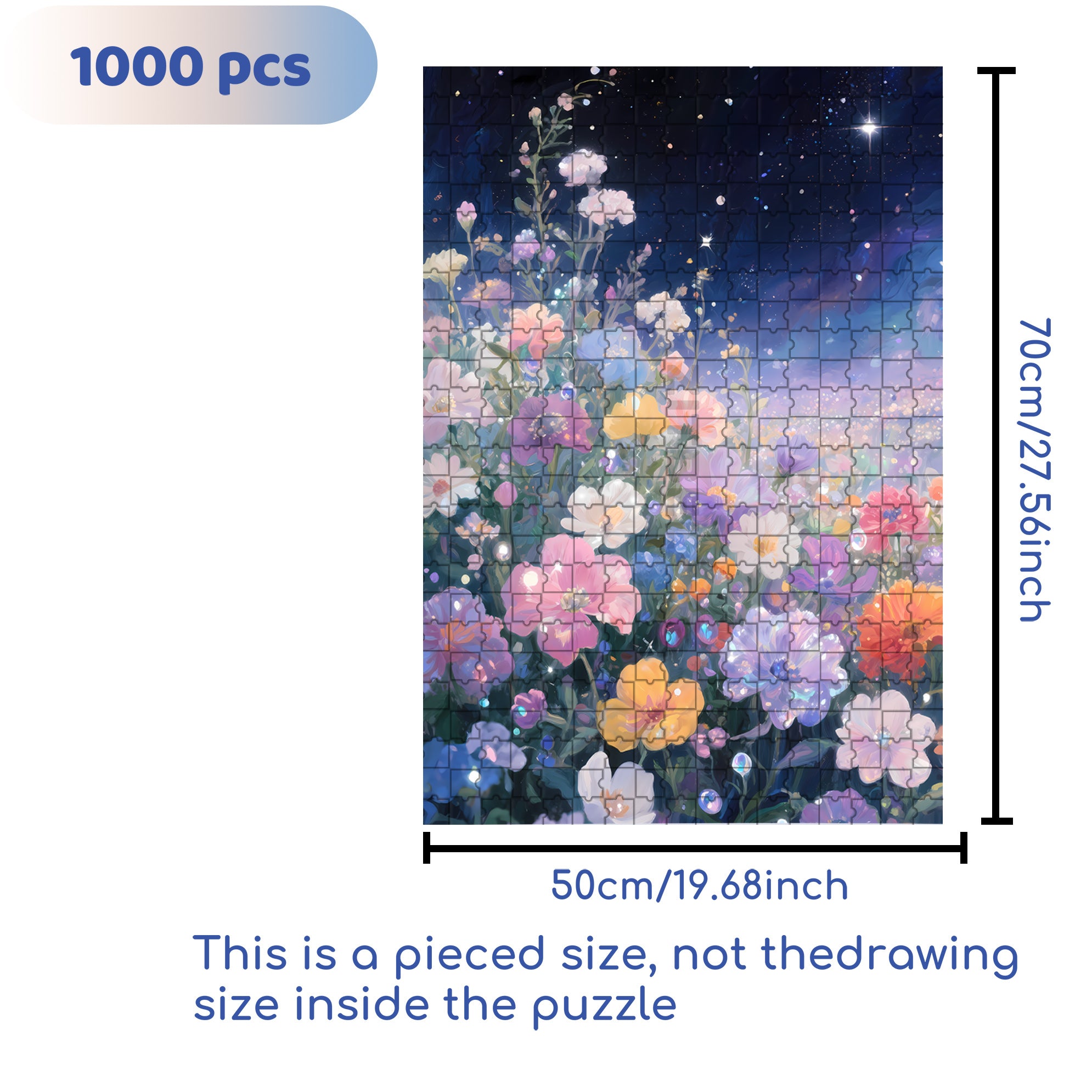 Twinkling Stars 500pcs/1000pcs Jigsaw Puzzle, Scratch-Resistant, Interactive Family Game & Brain-Boosting DIY Decor, Perfect for Halloween, Christmas & New Year Gifts, Family Puzzle Game