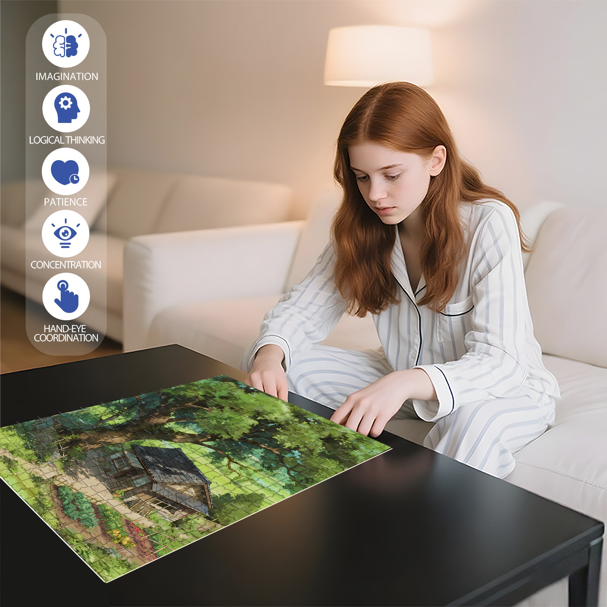 Under The Big Banyan Tree 500pcs/1000pcs Jigsaw Puzzle, Scratch-Resistant, Interactive Family Game & Brain-Boosting DIY Decor, Perfect for Halloween, Christmas & New Year Gifts, Family Puzzle Game