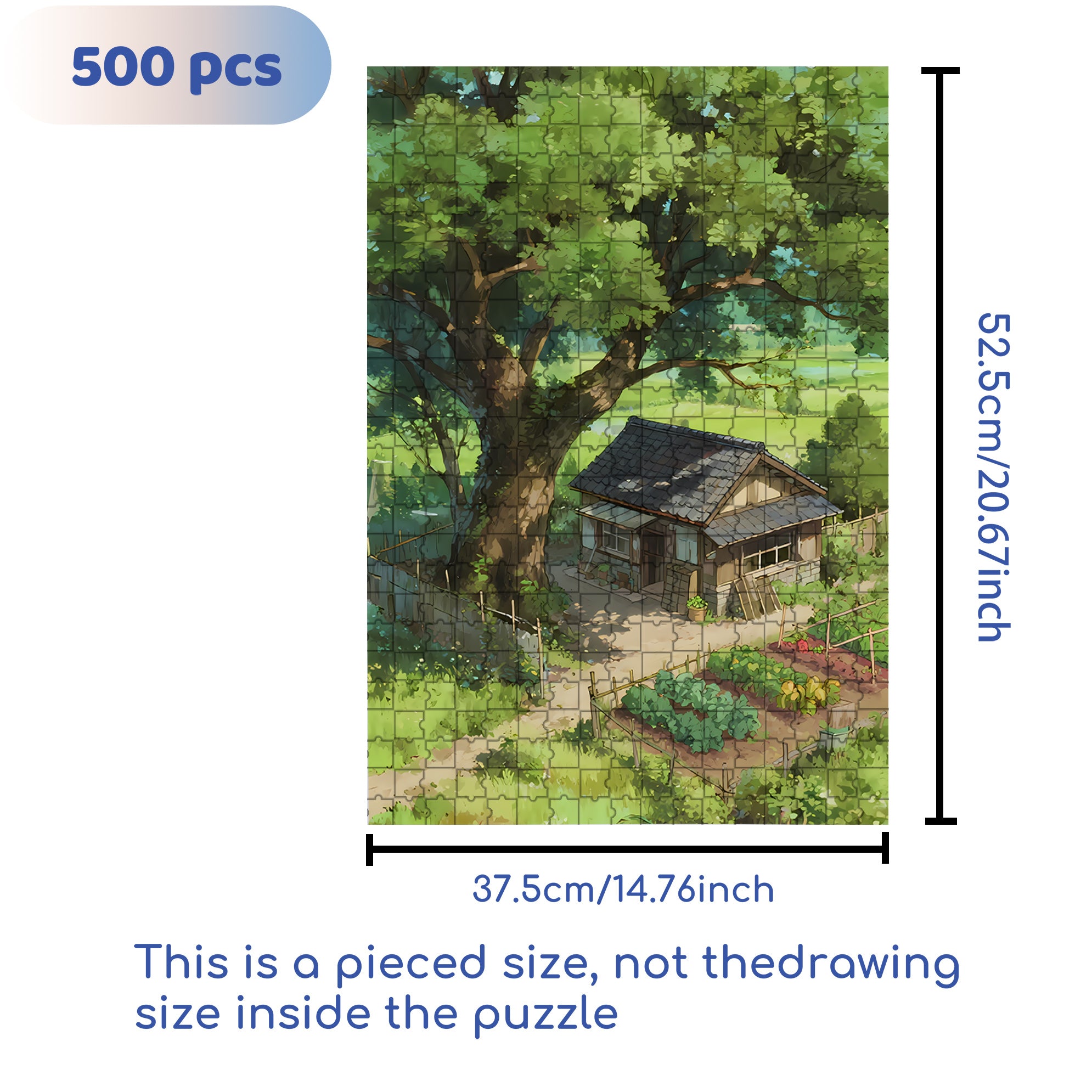 Under The Big Banyan Tree 500pcs/1000pcs Jigsaw Puzzle, Scratch-Resistant, Interactive Family Game & Brain-Boosting DIY Decor, Perfect for Halloween, Christmas & New Year Gifts, Family Puzzle Game