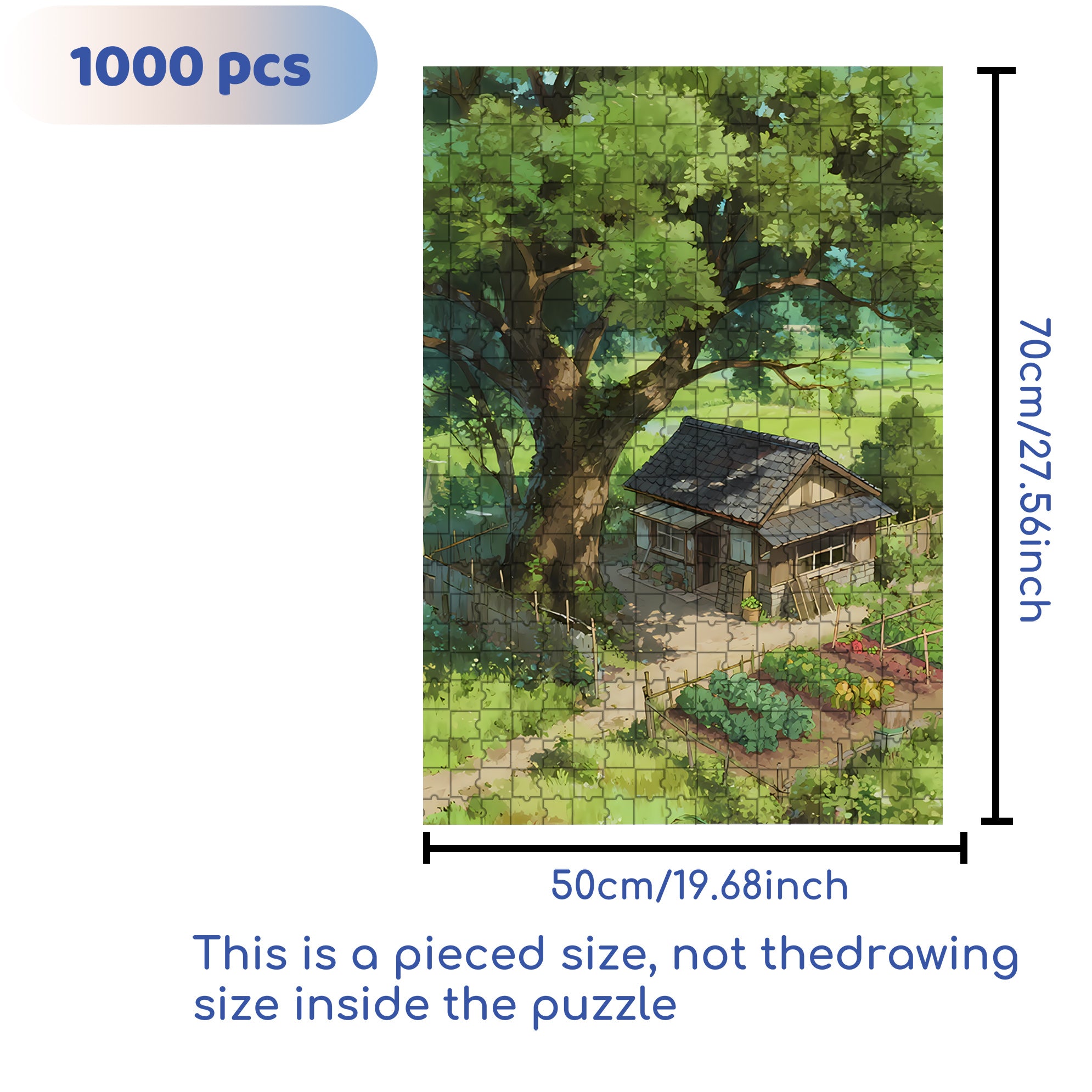 Under The Big Banyan Tree 500pcs/1000pcs Jigsaw Puzzle, Scratch-Resistant, Interactive Family Game & Brain-Boosting DIY Decor, Perfect for Halloween, Christmas & New Year Gifts, Family Puzzle Game